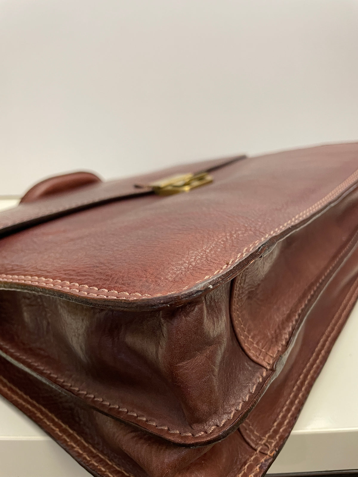 The Bridge - Cartella A Mano In Pelle Marrone Con Dustbag verde