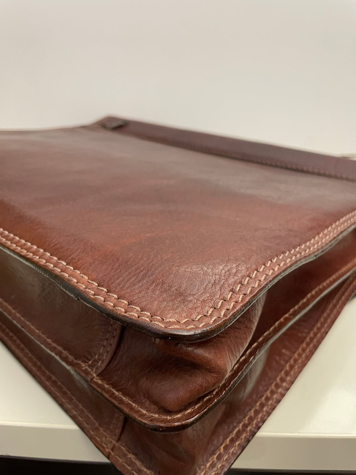 The Bridge - Cartella A Mano In Pelle Marrone Con Dustbag verde