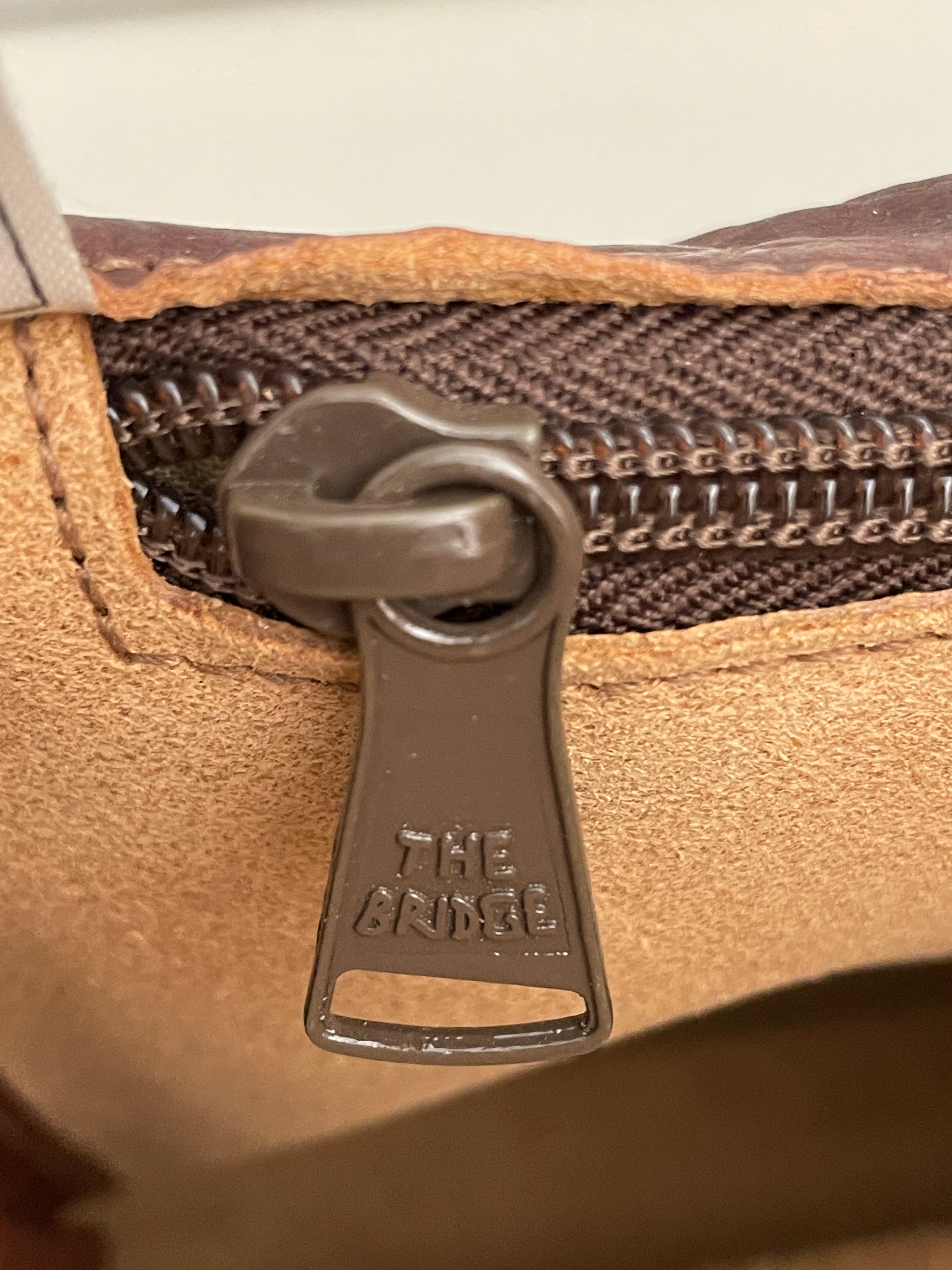 The Bridge - Cartella A Mano In Pelle Marrone Con Dustbag verde