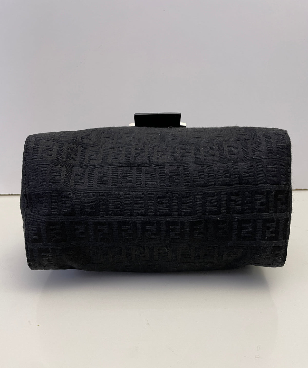 Fendi - Baguette Mini Tote Tessuto Zucchino Nero E Inserti In Pelle Nera