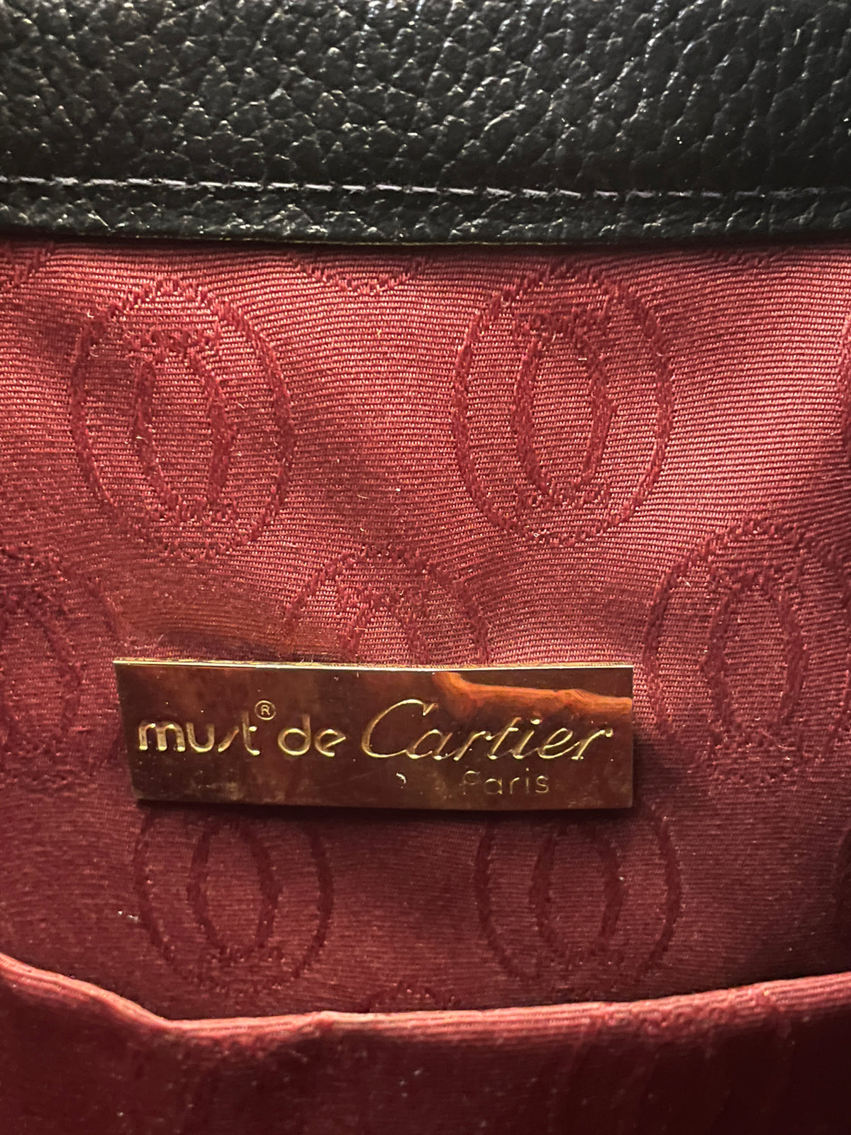 Cartier - Secchiello Bombato Double-face in Pelle Nero Vintage