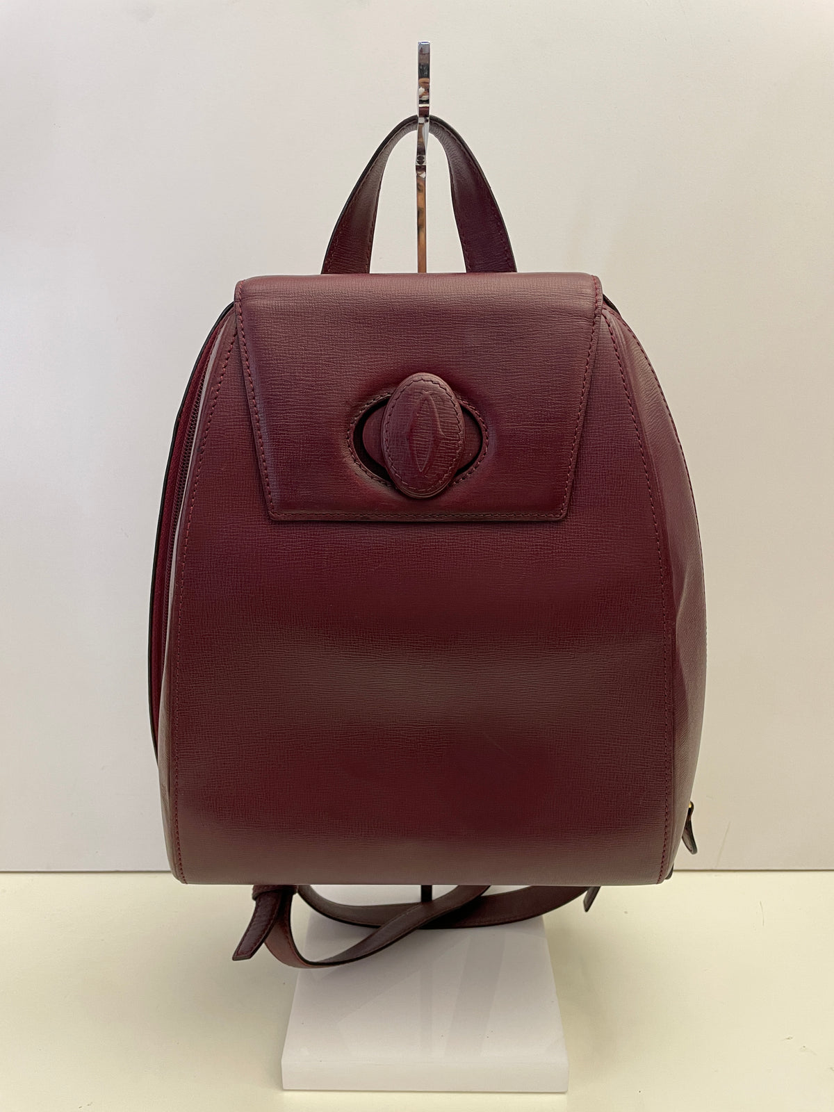 Cartier - Zaino Con Chiusura Girello Pelle Bordeaux