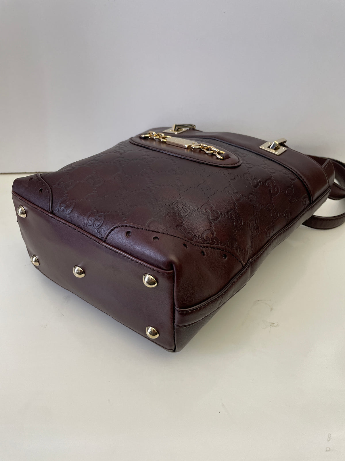 Gucci - Secchiello Guccissimo Punch In Pelle Bordeaux