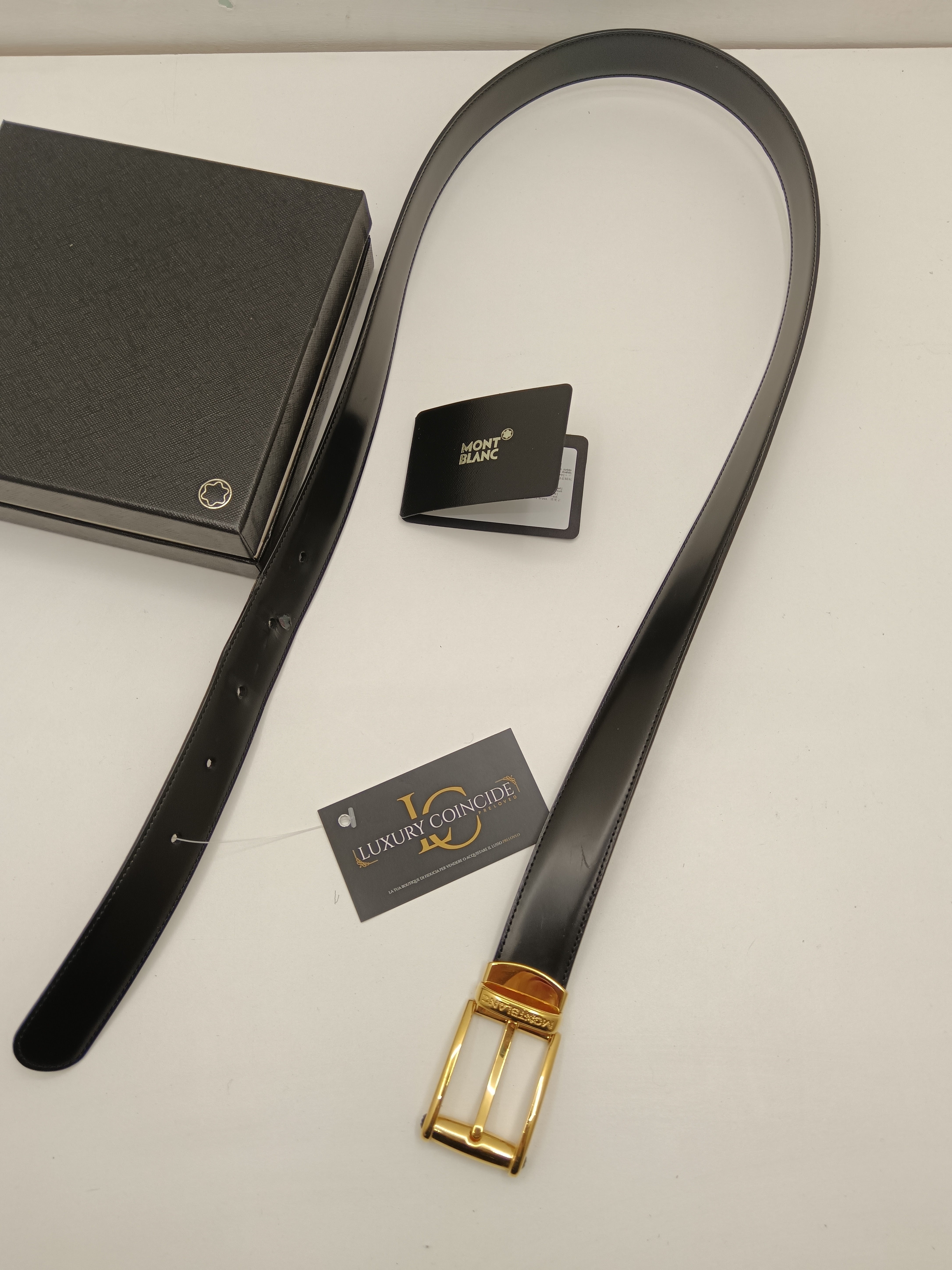 Montblanc Cintura da Uomo Reversibile pelle nera Nuova Full Set