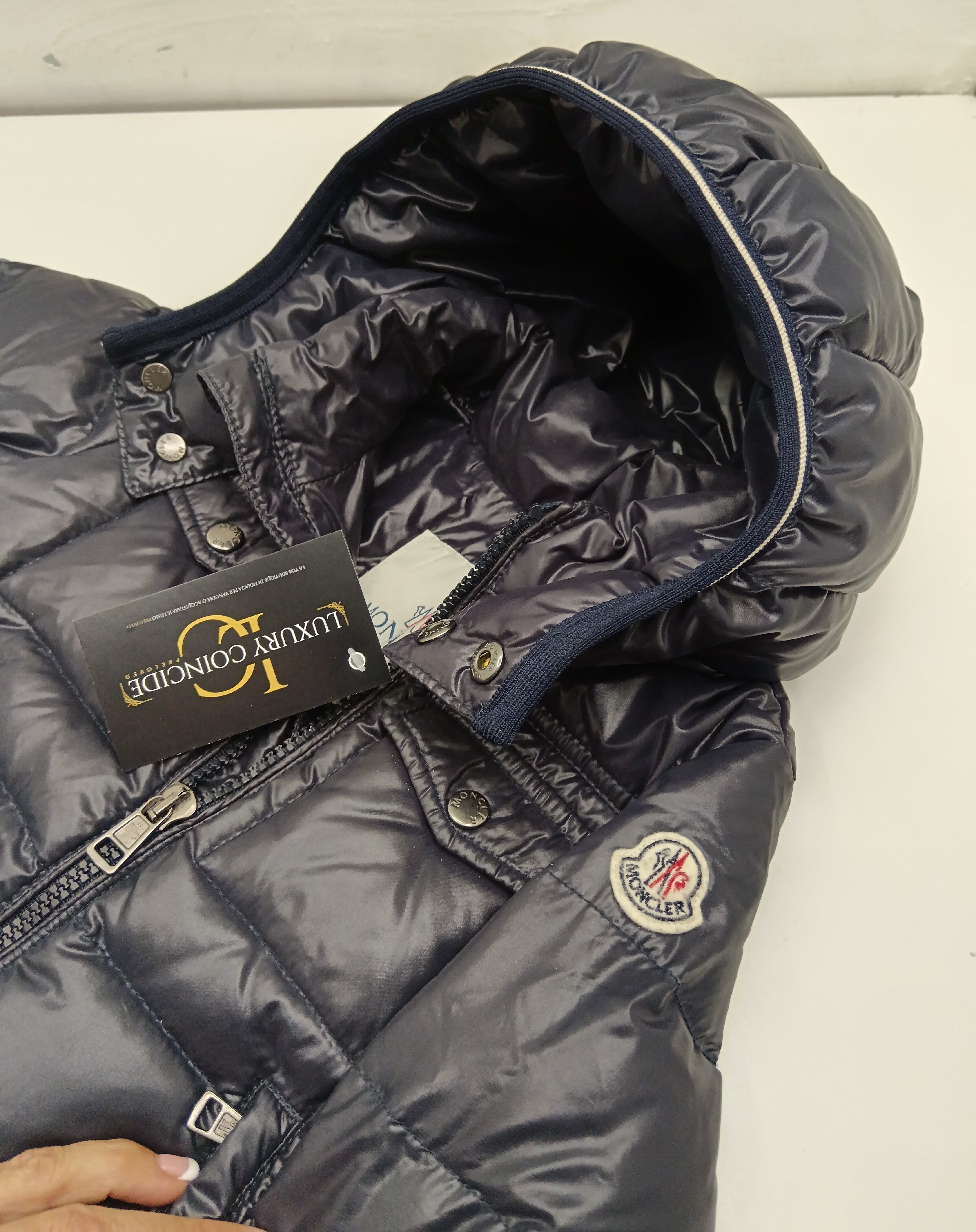 Moncler – Piumino Giubbotto Nylon Blu Bambini 9-12 Mesi