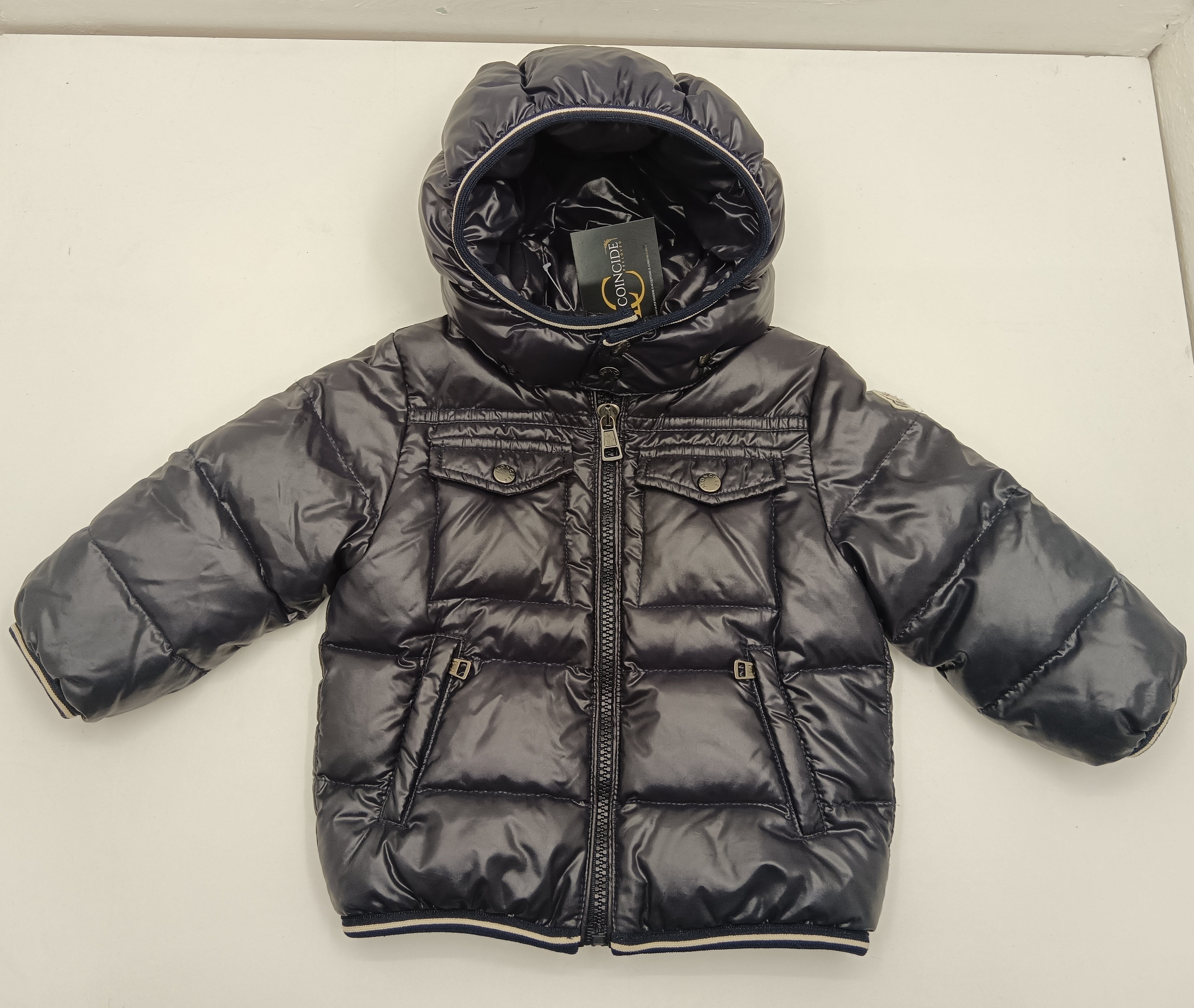 Moncler – Piumino Giubbotto Nylon Blu Bambini 9-12 Mesi