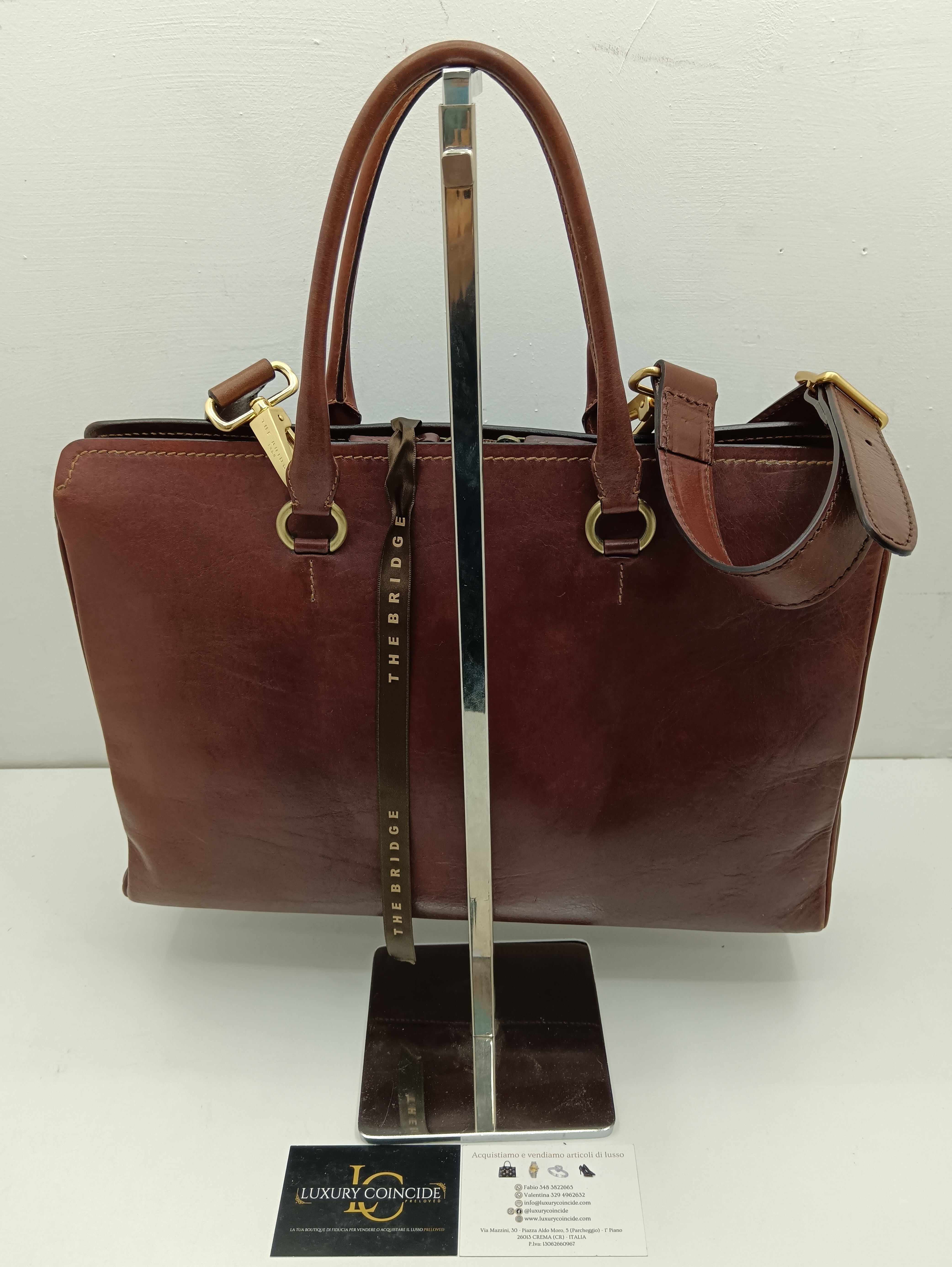 The Bridge – Borsa Cartella Donna a spalla linea Story pelle marrone
