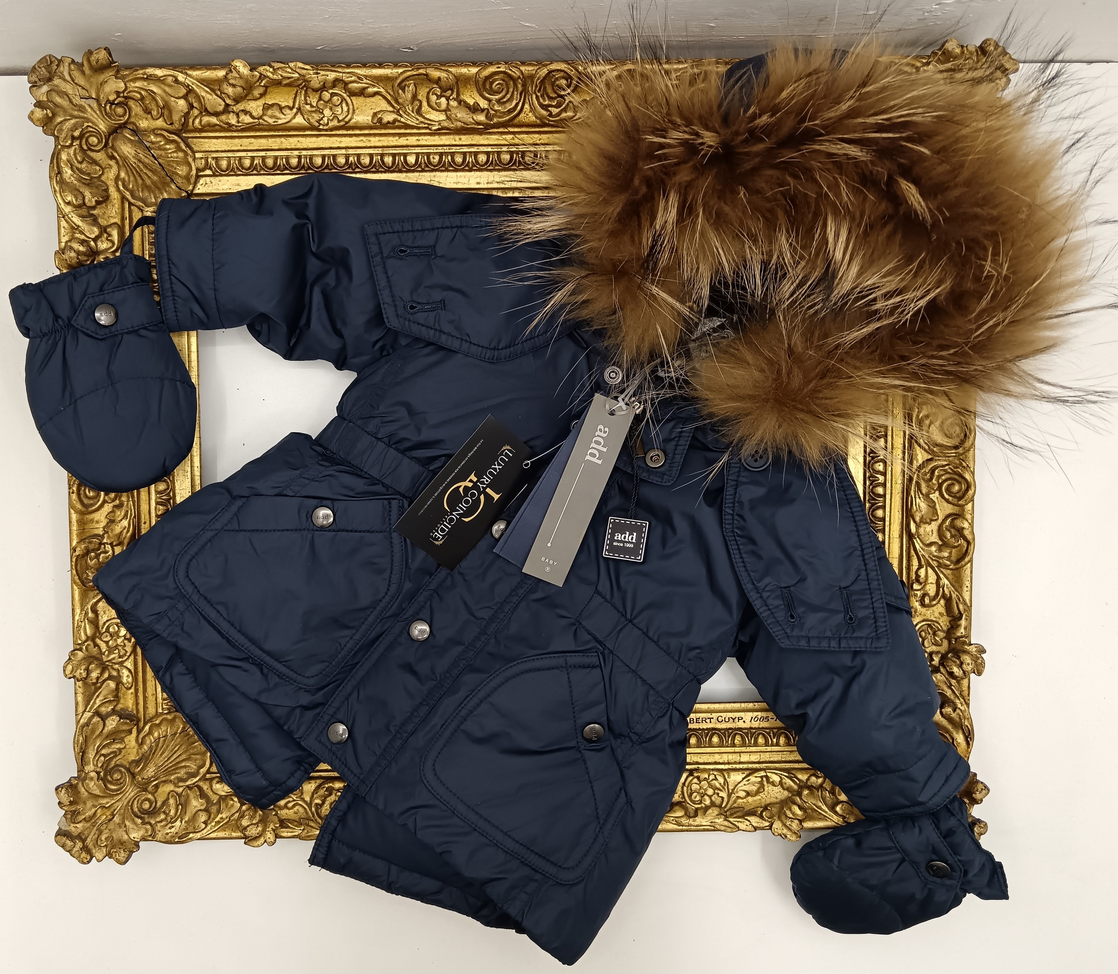 Add – Piumino Parka 1460V Blu Piuma d’Oca Neonato 6 mesi Nuovo