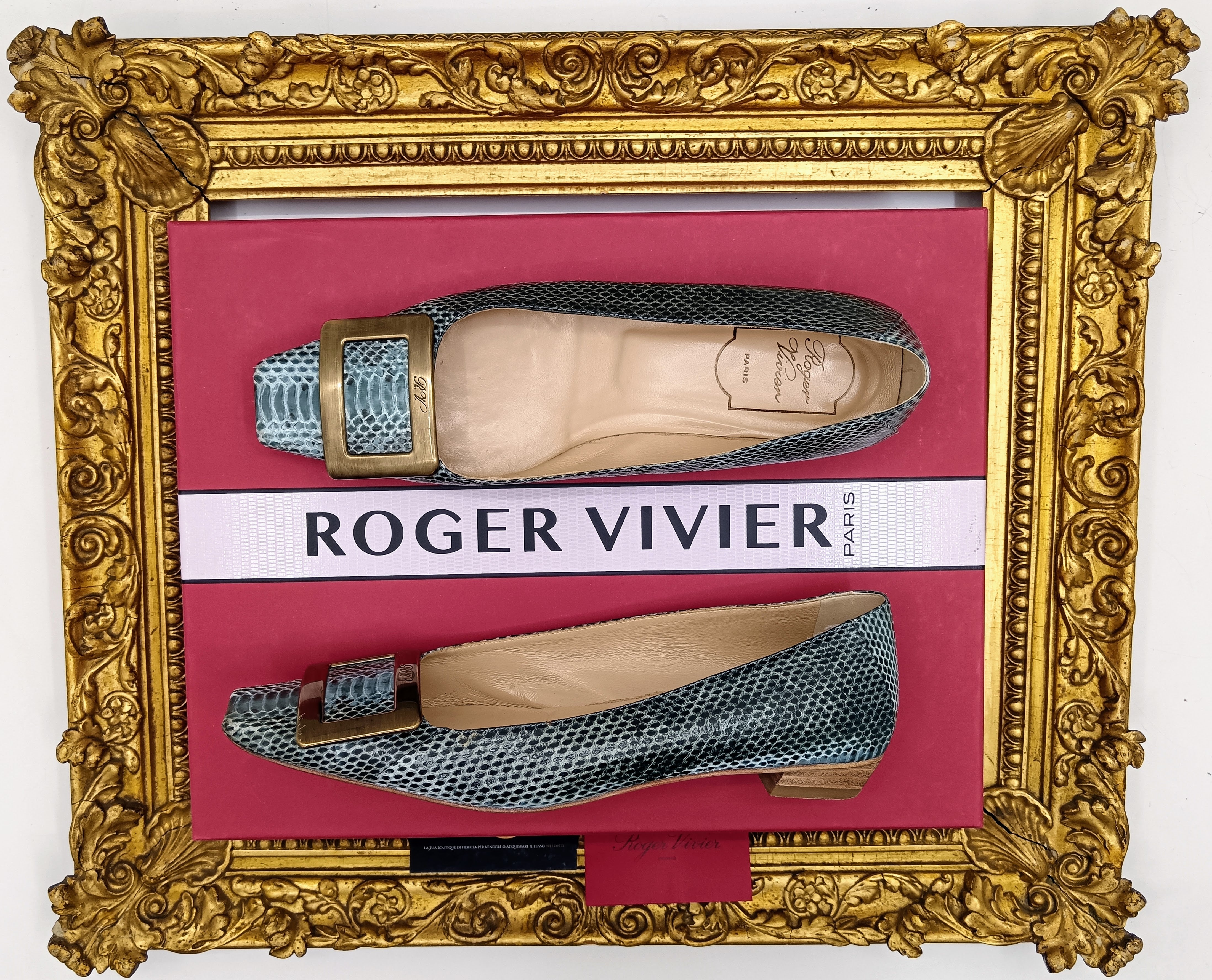 Roger Vivier - Décolleté Pumps “Belle Vivier" Pitone Azzurro