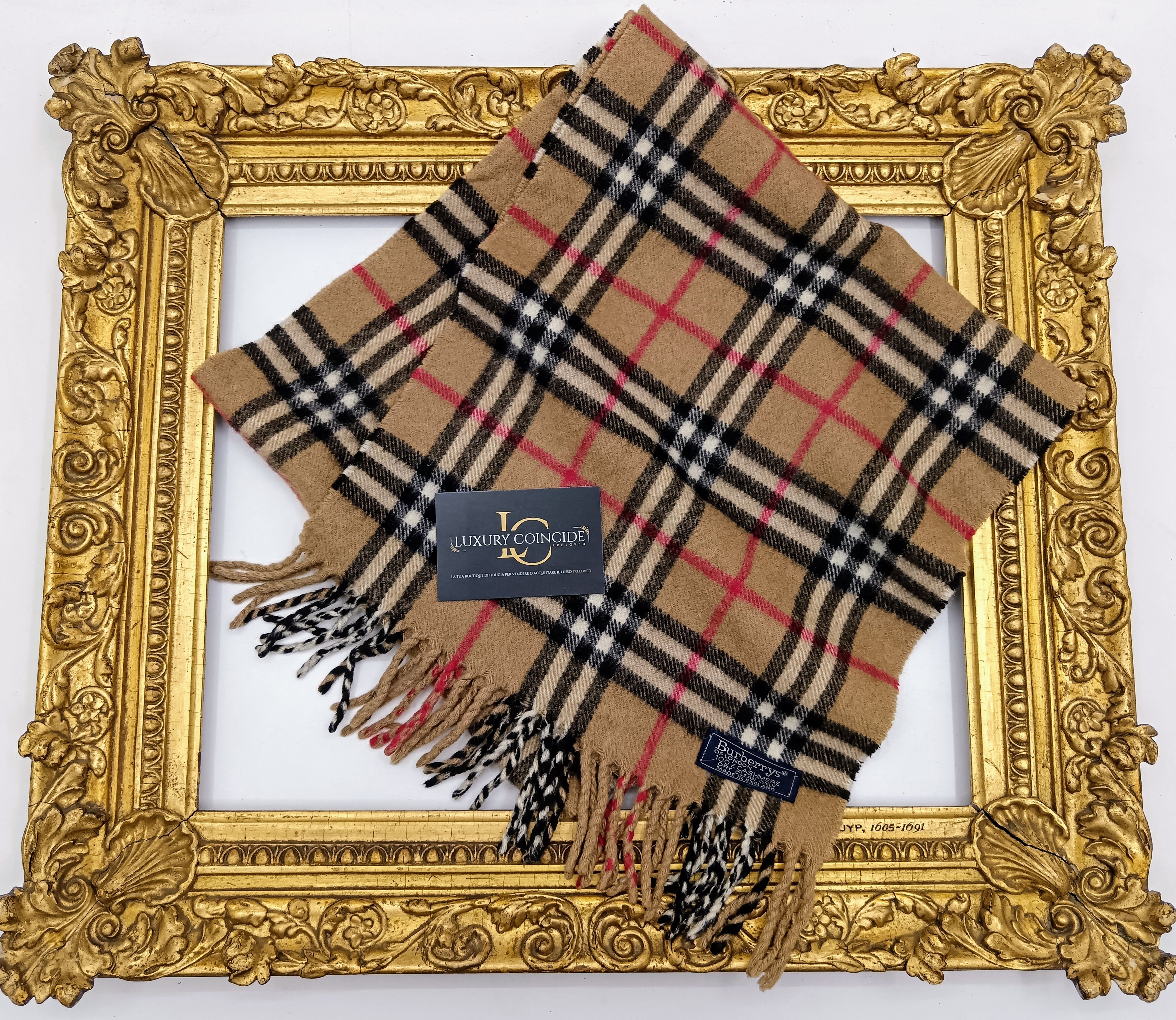 Burberry – Sciarpa in Cashmere Check Beige