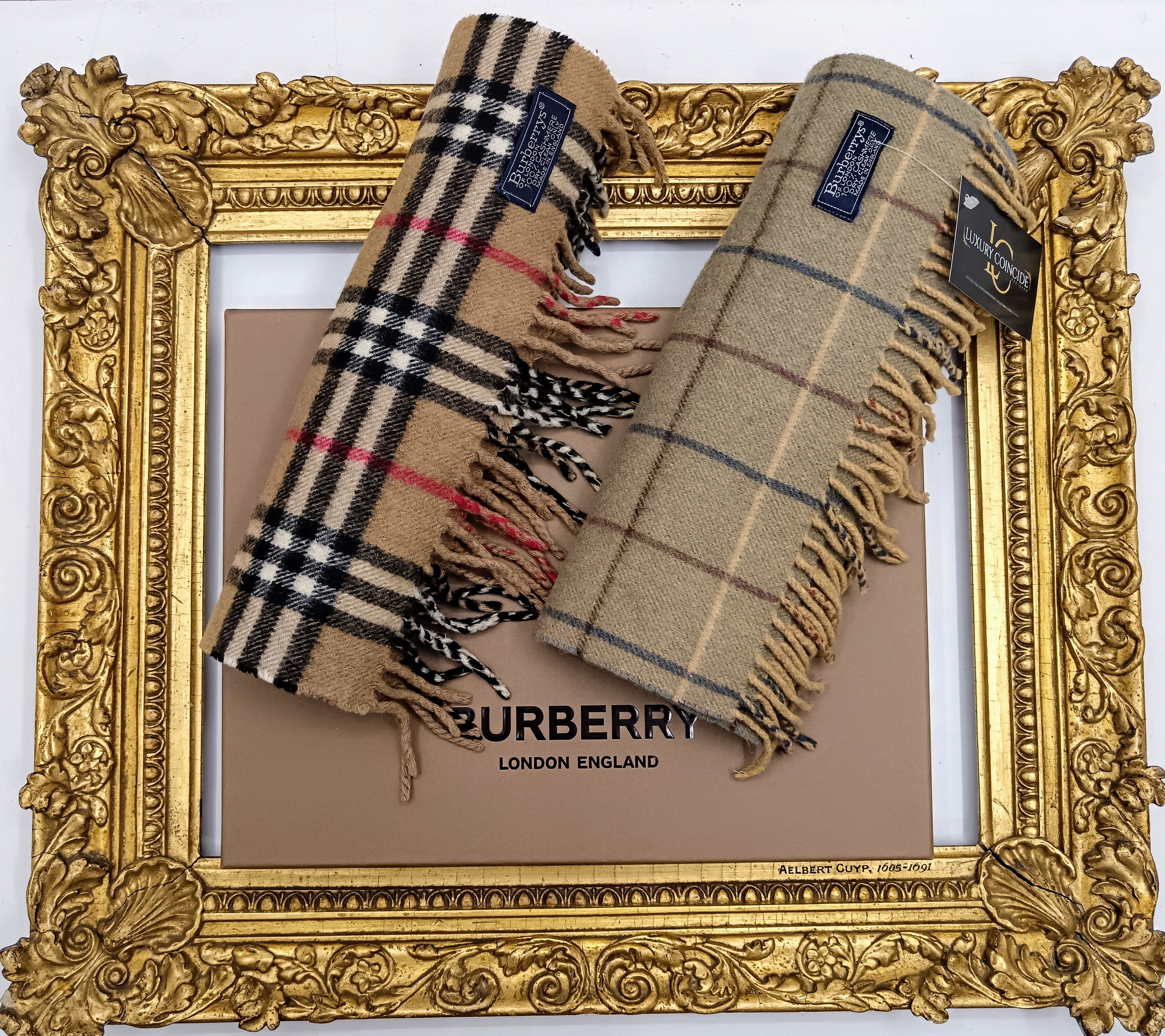 Burberry – Sciarpa in Cashmere Check Beige