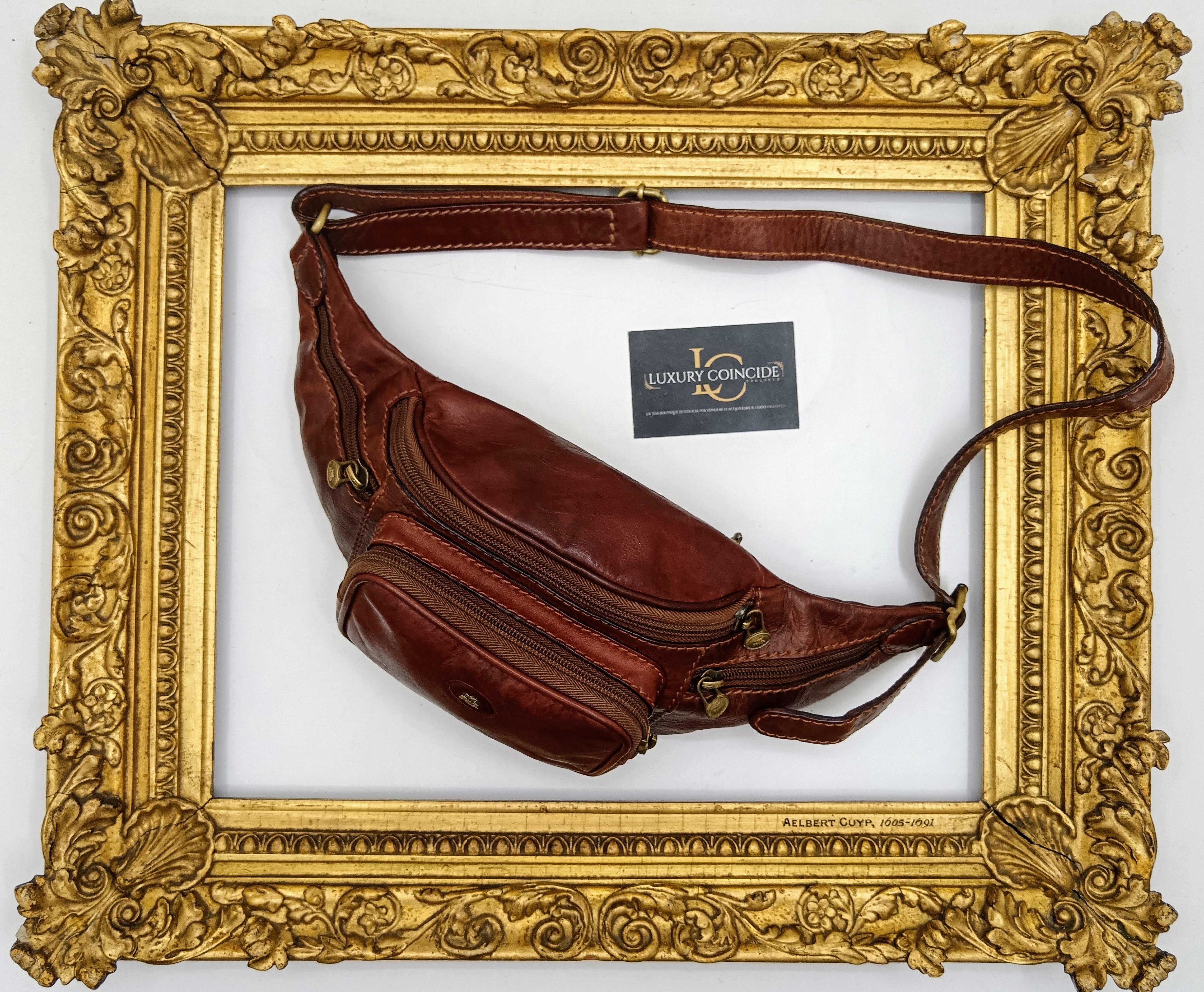 The Bridge - Marsupio Linea Story Pelle Marrone Misura Grande con Taschine Laterali