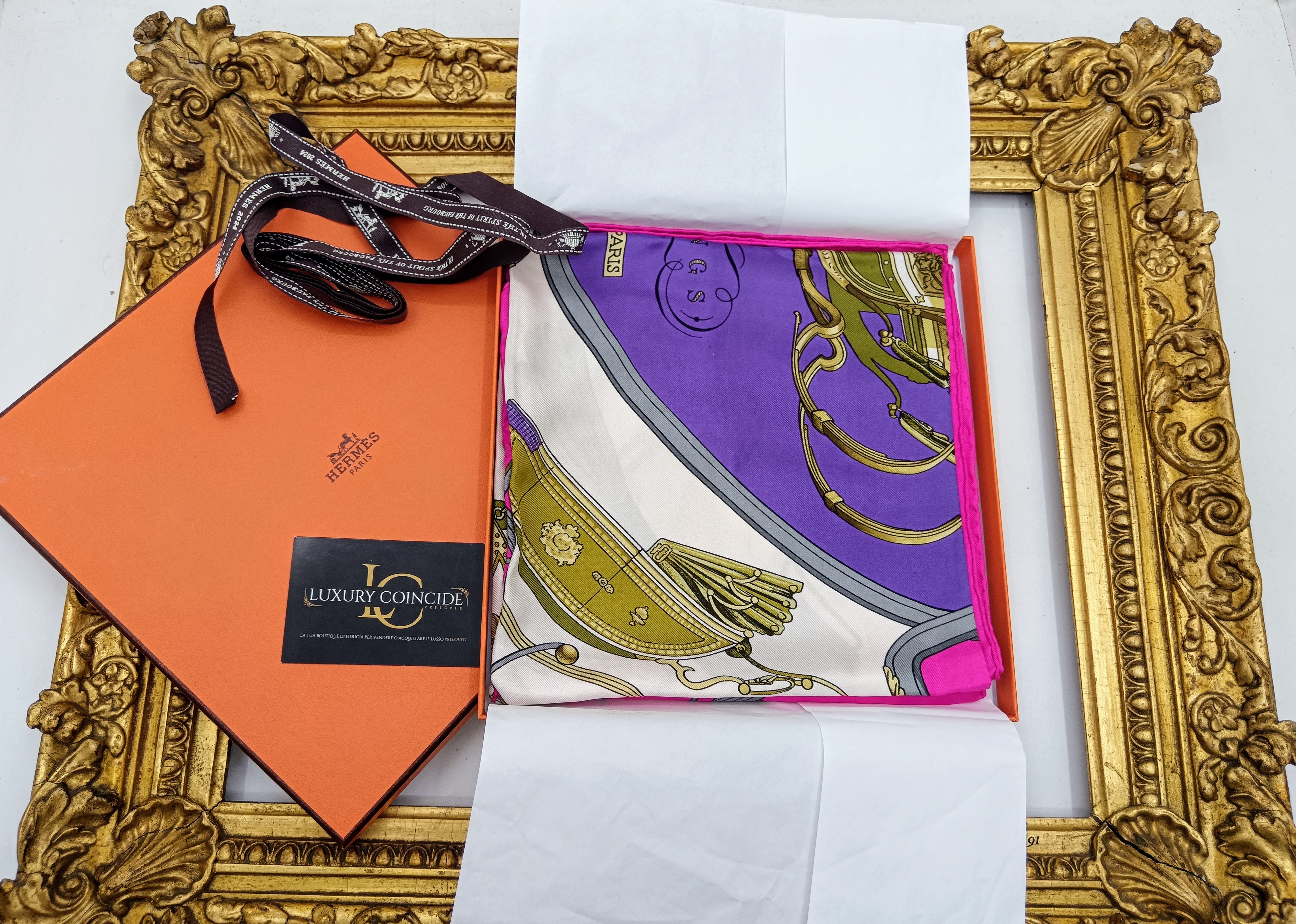 Hermès - Foulard Carré in Seta "Spring" Philippe Ledoux