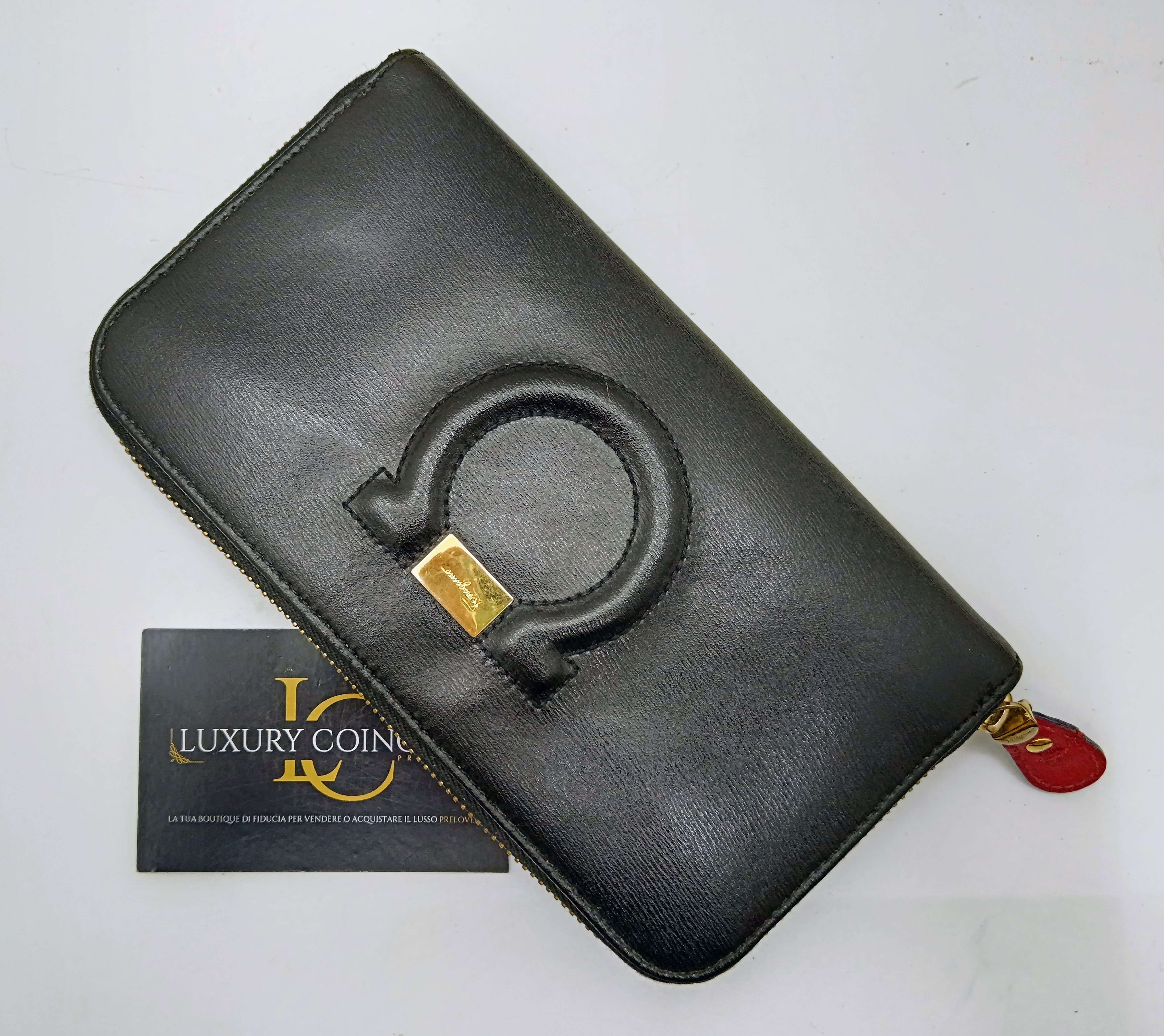 Ferragamo Salvatore – Portafoglio Continental Big Logo pelle nera
