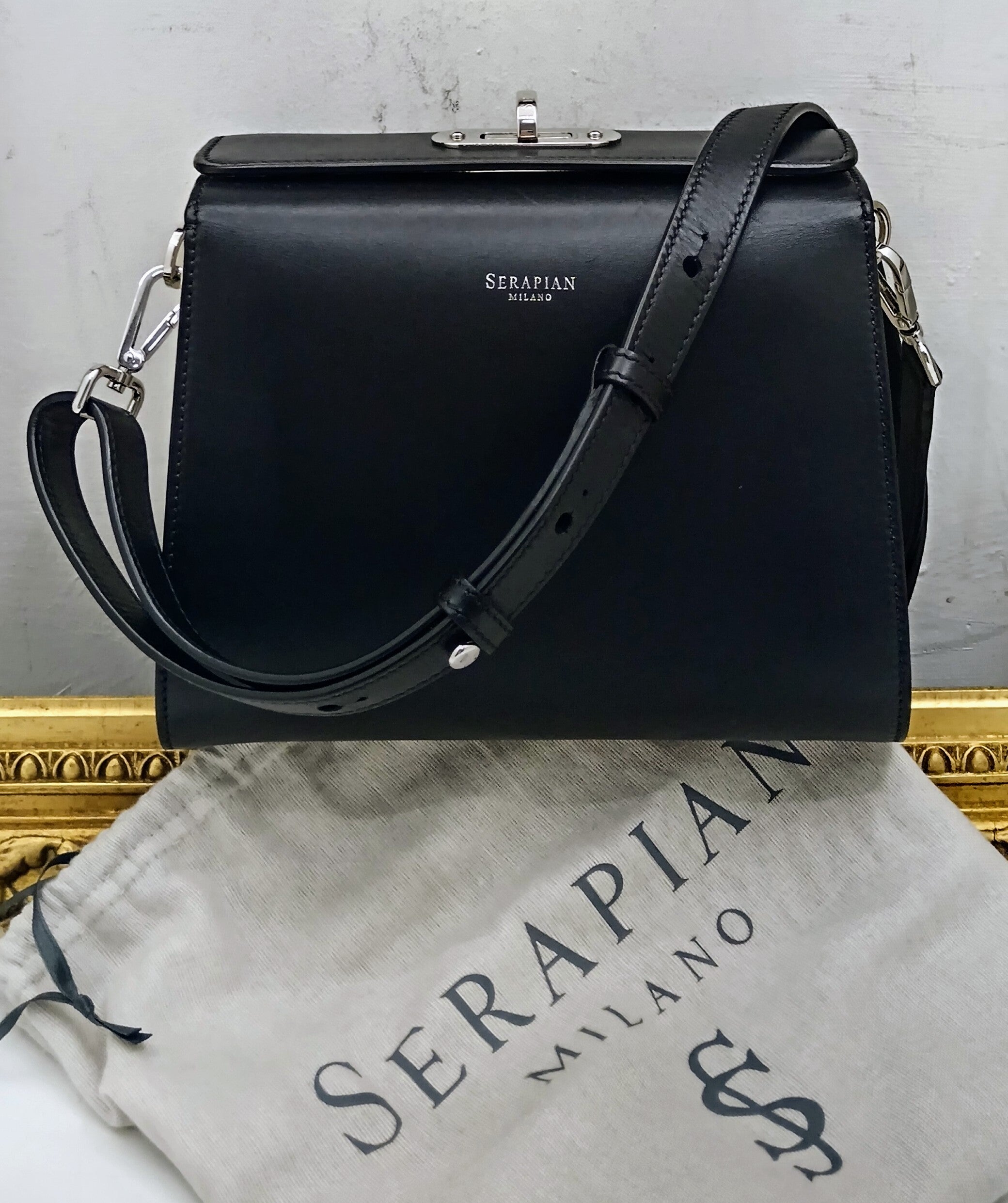 Serapian - "Villa Bag”  Tote Clutch Pochette a tracolla Pelle