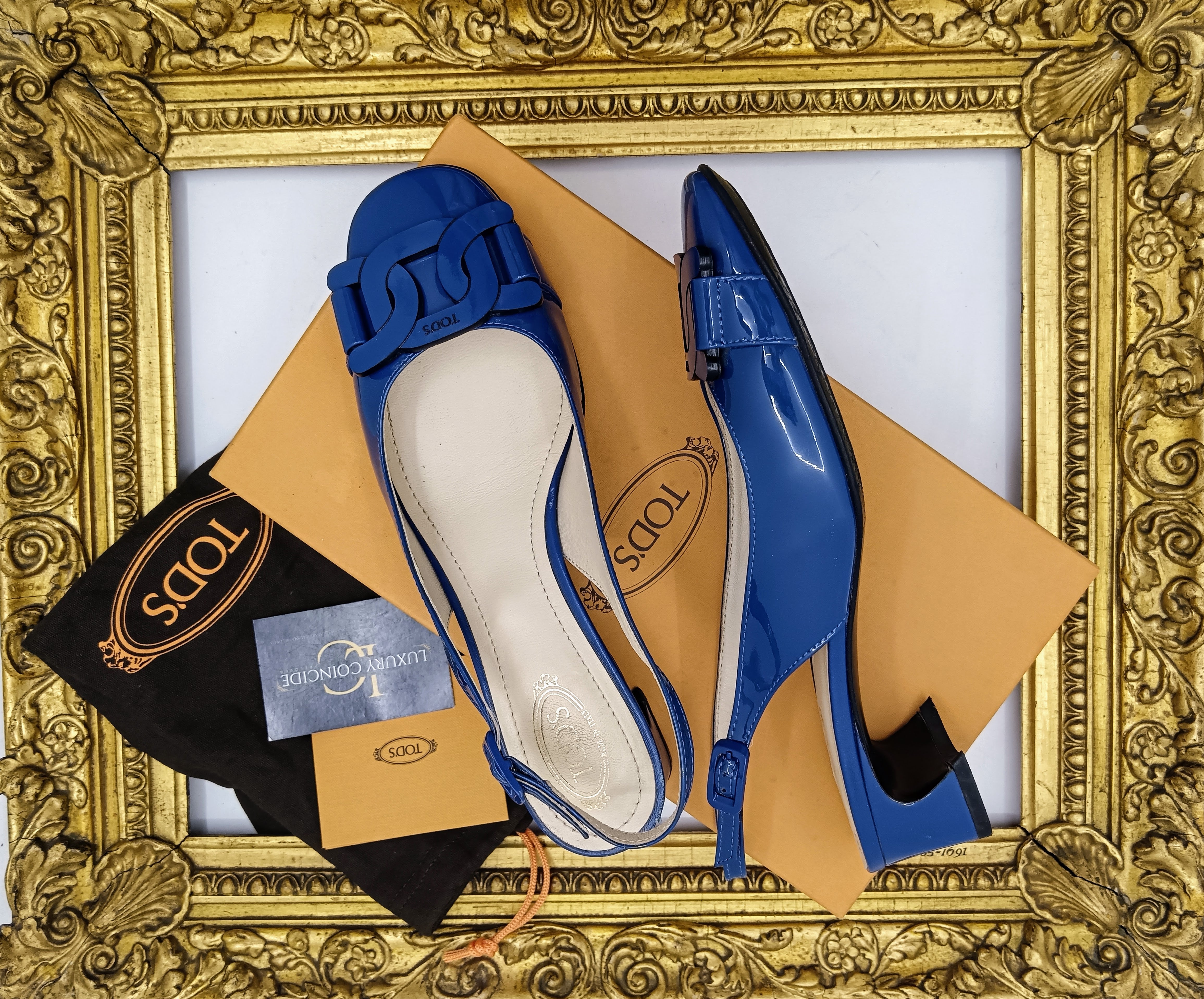 Tod’s - Slingback Kate Sandali Catena Vernice Bluette