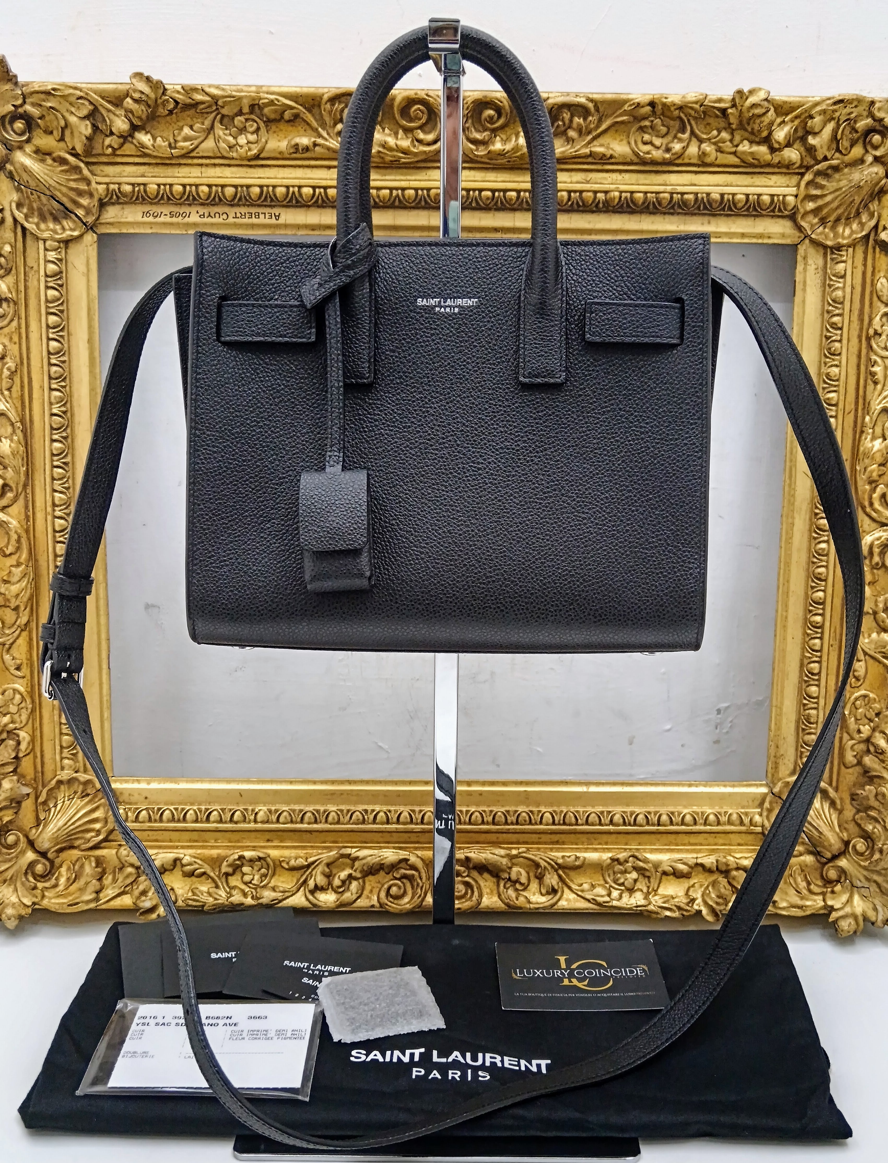 Saint Laurent – Sac de Jour Nano Tote Bag in Pelle Nera