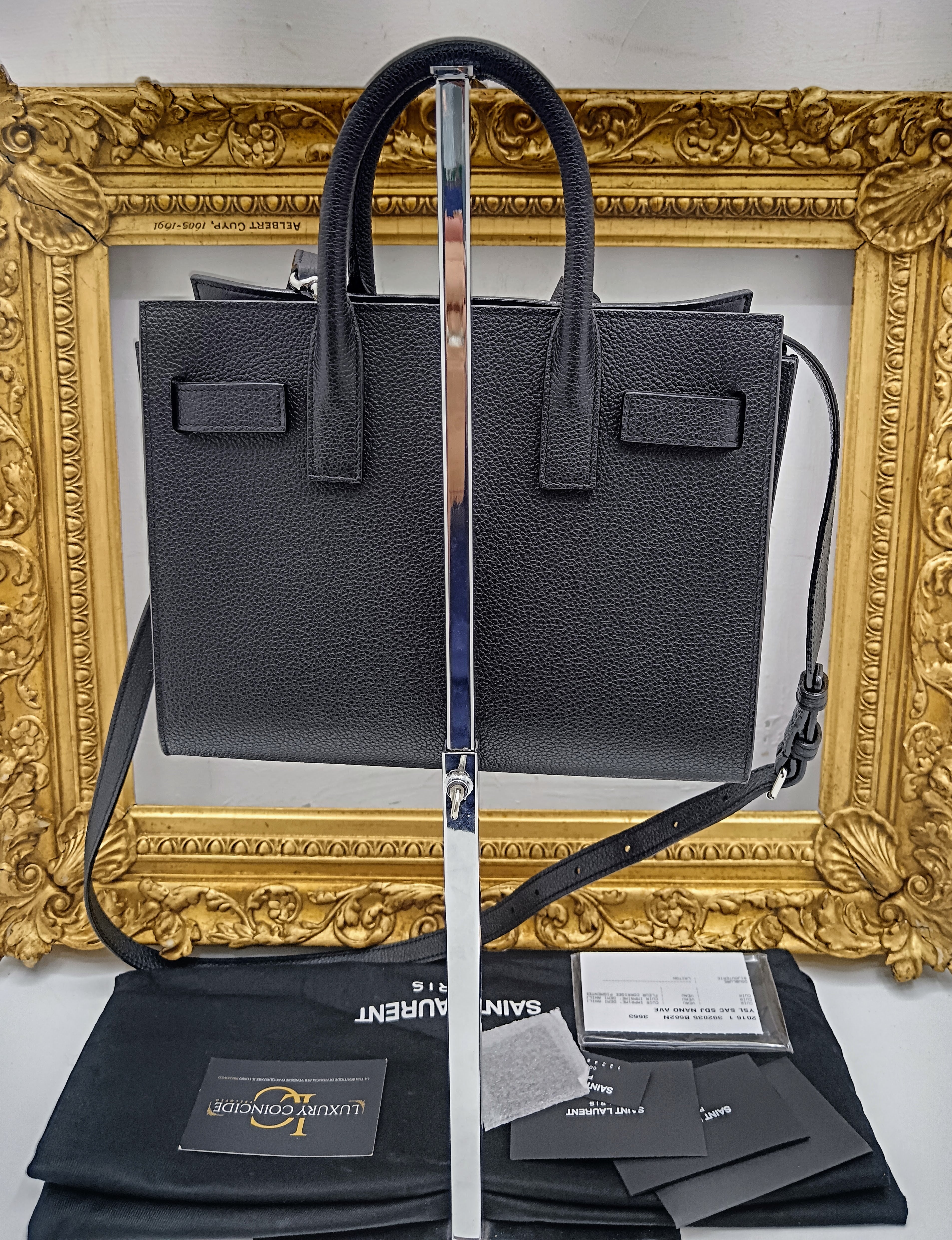 Saint Laurent – Sac de Jour Nano Tote Bag in Pelle Nera