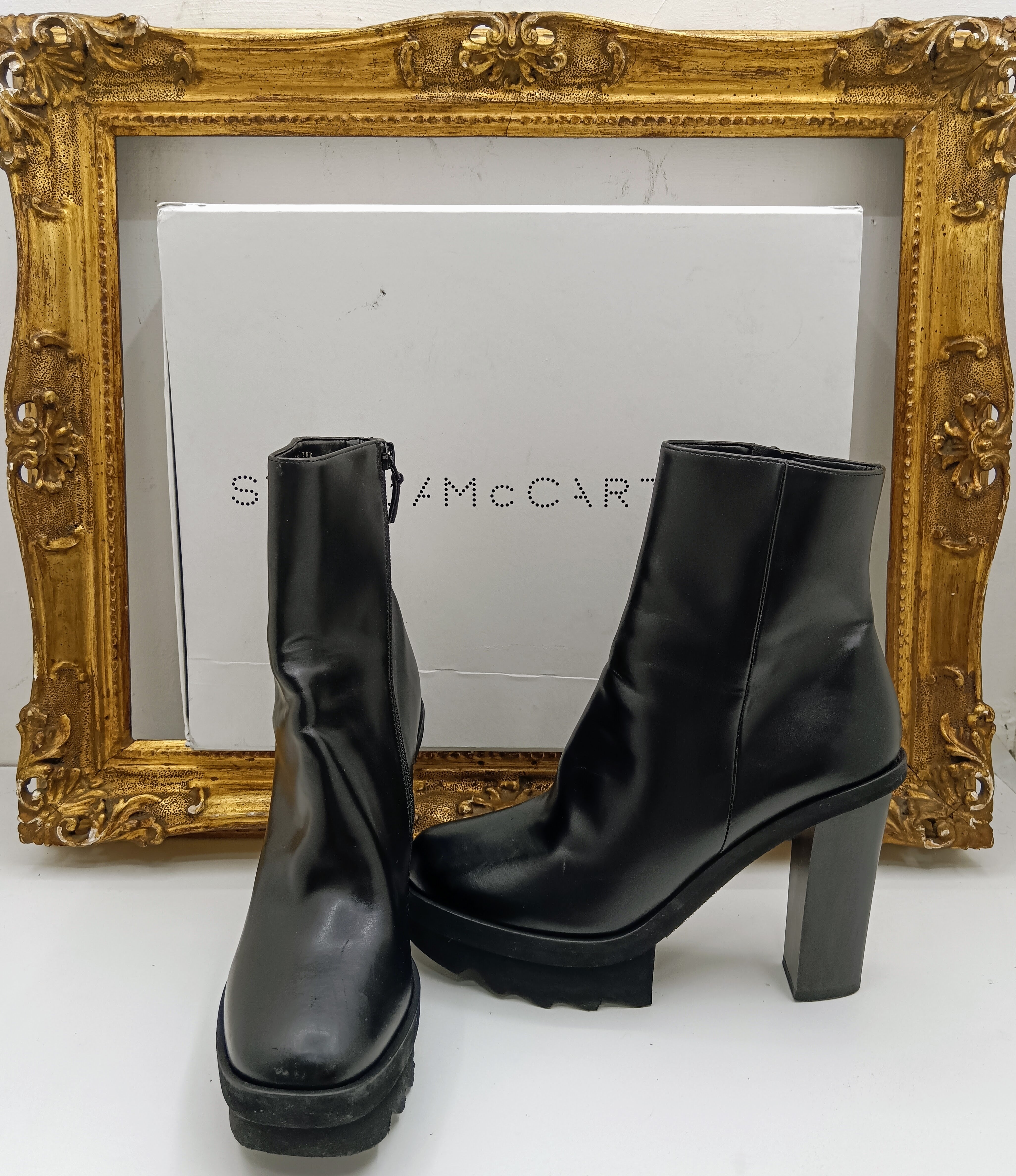 Stella Mccartney – Stivaletti Tronchetti Elyse Pelle Vegana Nera
