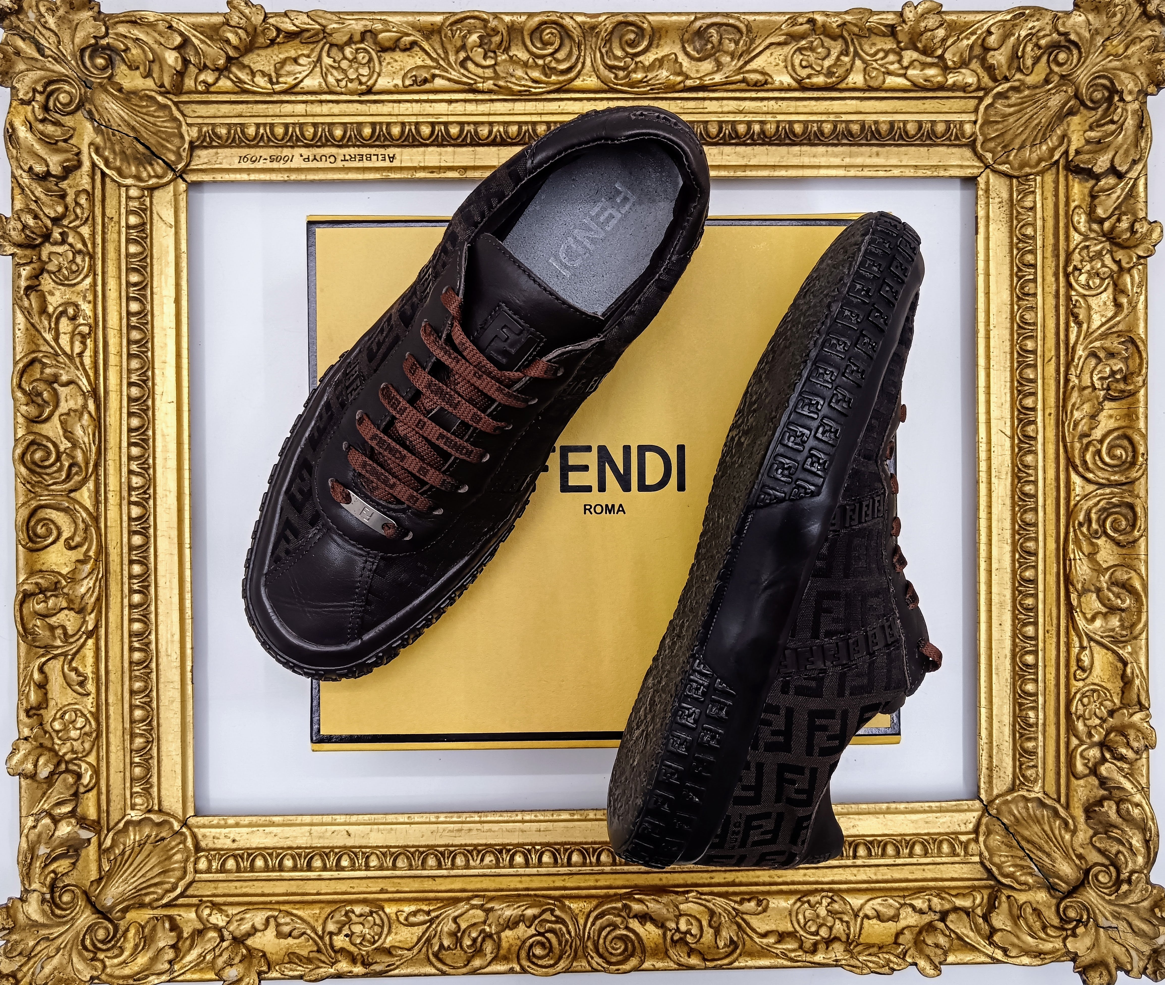 Fendi – Sneakers Zucca per Superga marroni stringate