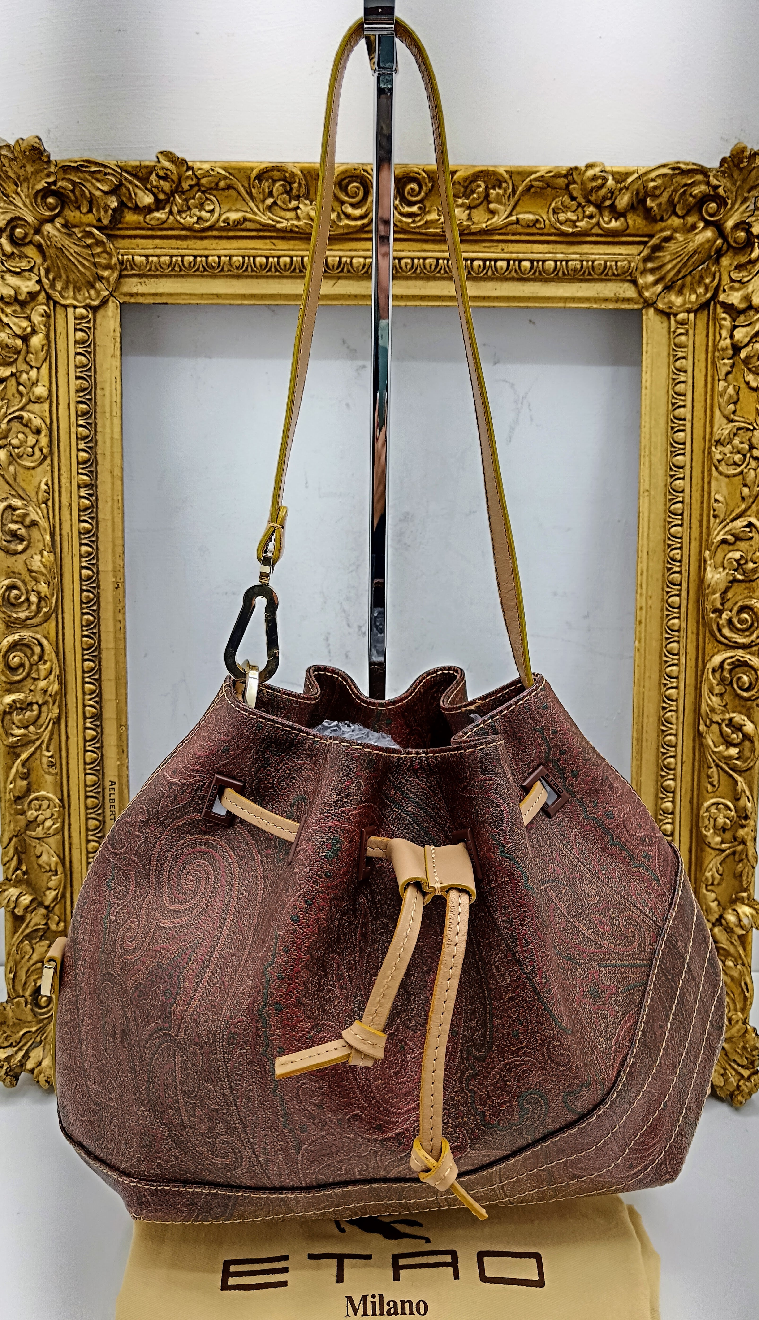 Etro – Secchiello Paisley Jacquard e Pelle Nuovo · Mai utilizzato