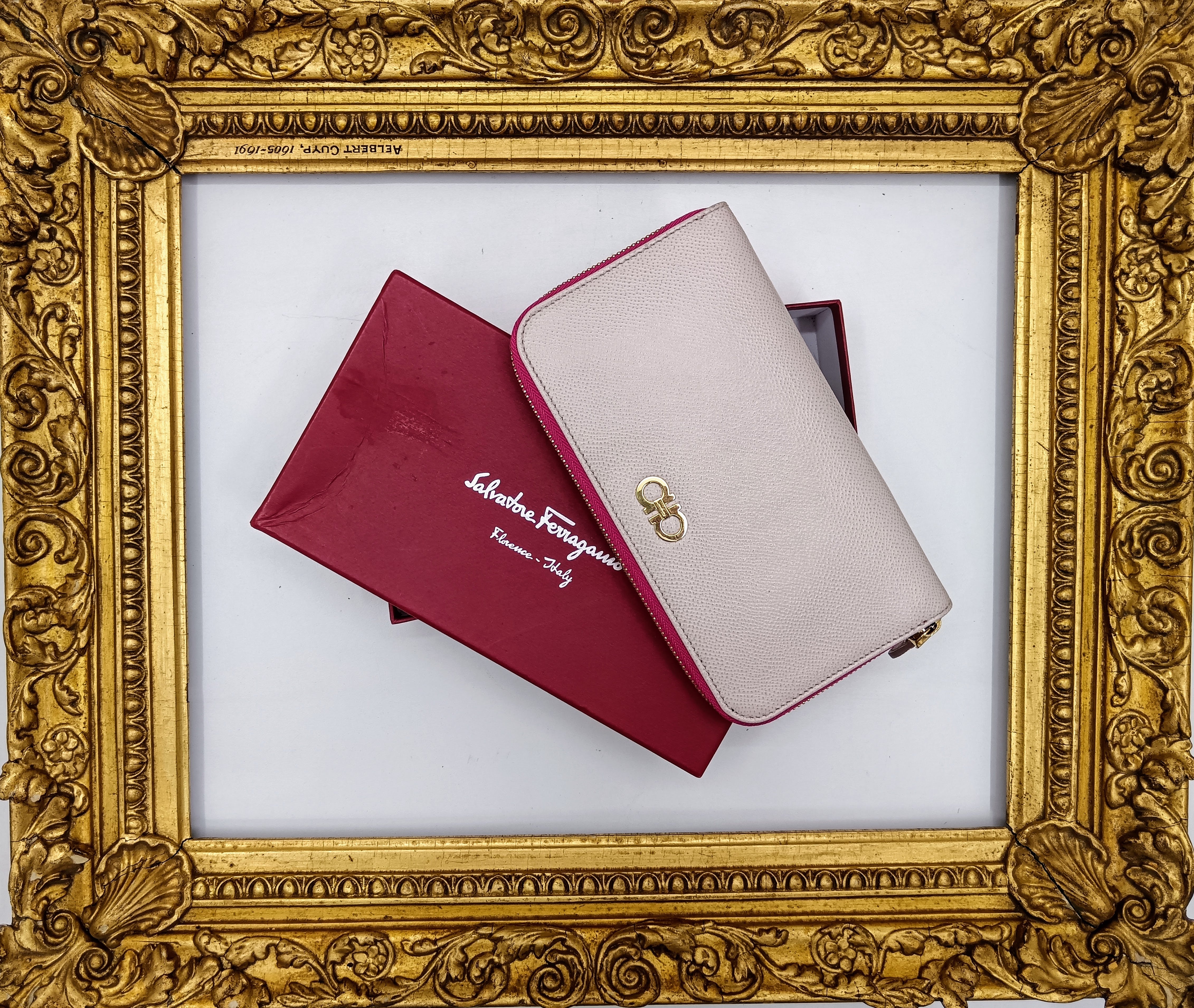Ferragamo Salvatore– Portafoglio Continental Zippy pelle bicolore