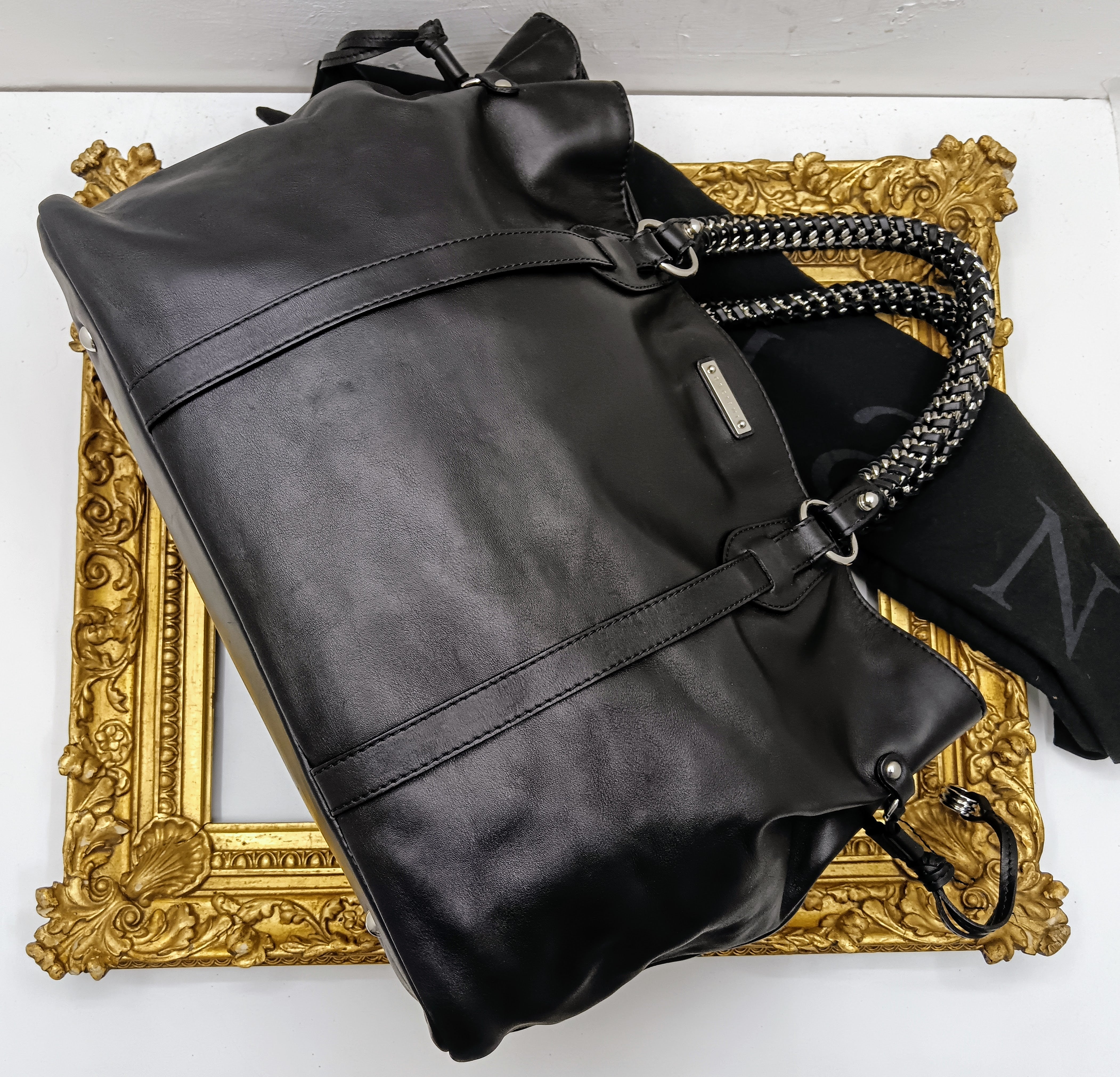 Orciani – Borsa maxi shopper a spalla modello “Neverfull” pelle nera