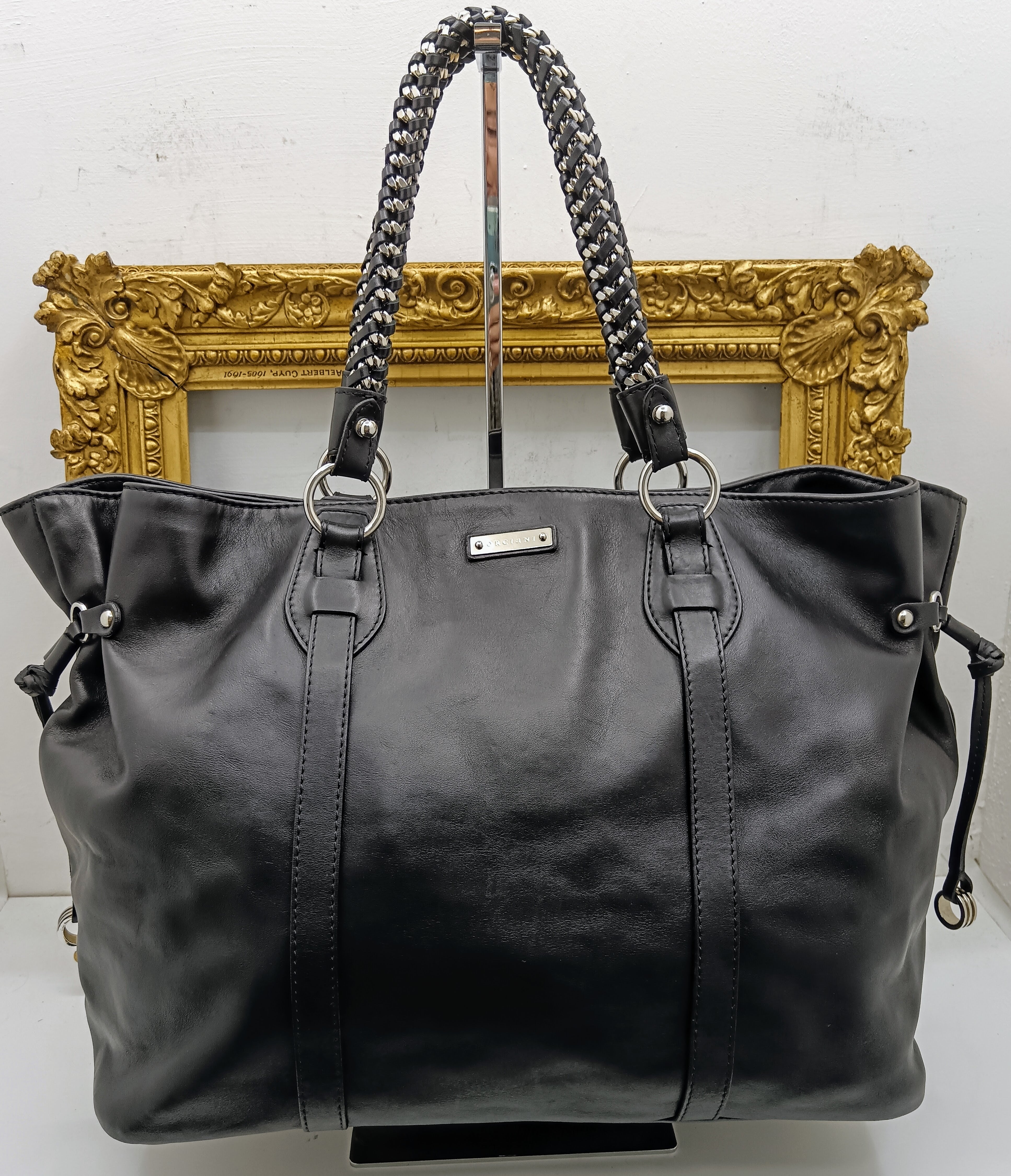 Orciani – Borsa maxi shopper a spalla modello “Neverfull” pelle nera