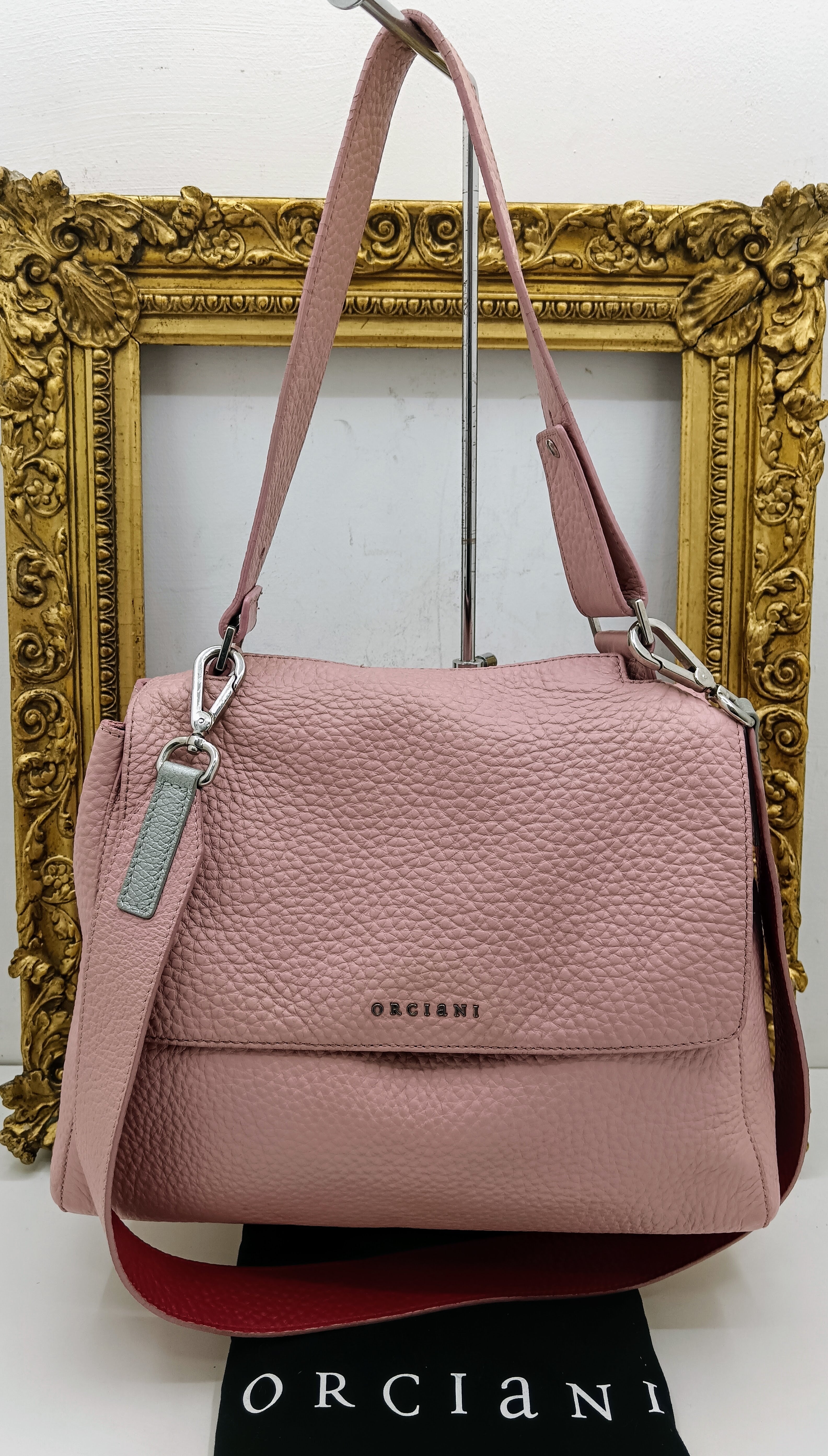 Orciani – Sveva Soft Media Pelle Martellata Rosa