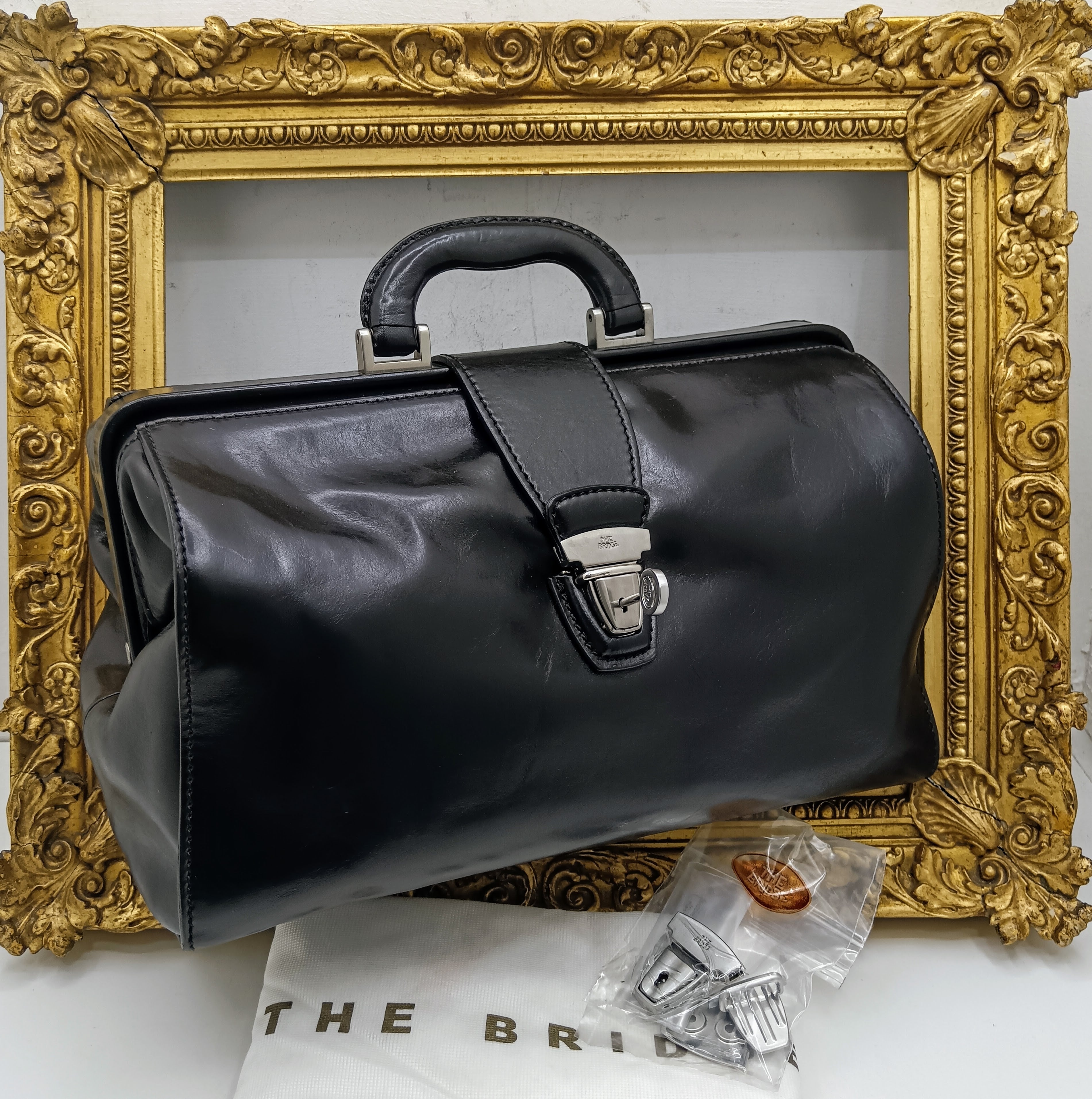The Bridge – Borsa Dottore in Pelle Nera Linea Story Full Set NUOVA