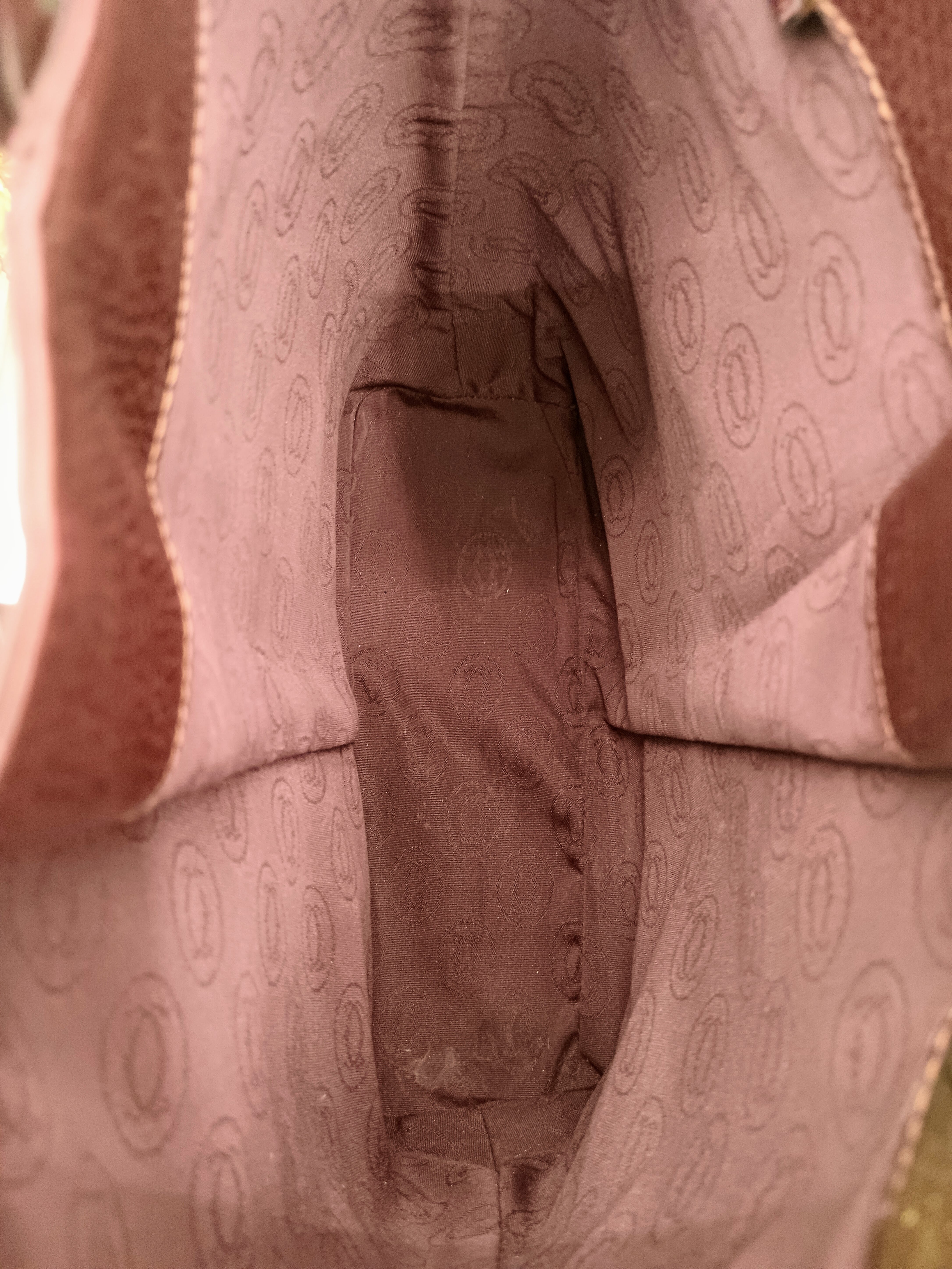 Cartier – Secchiello Ovale in Pelle Bordeaux Vintage