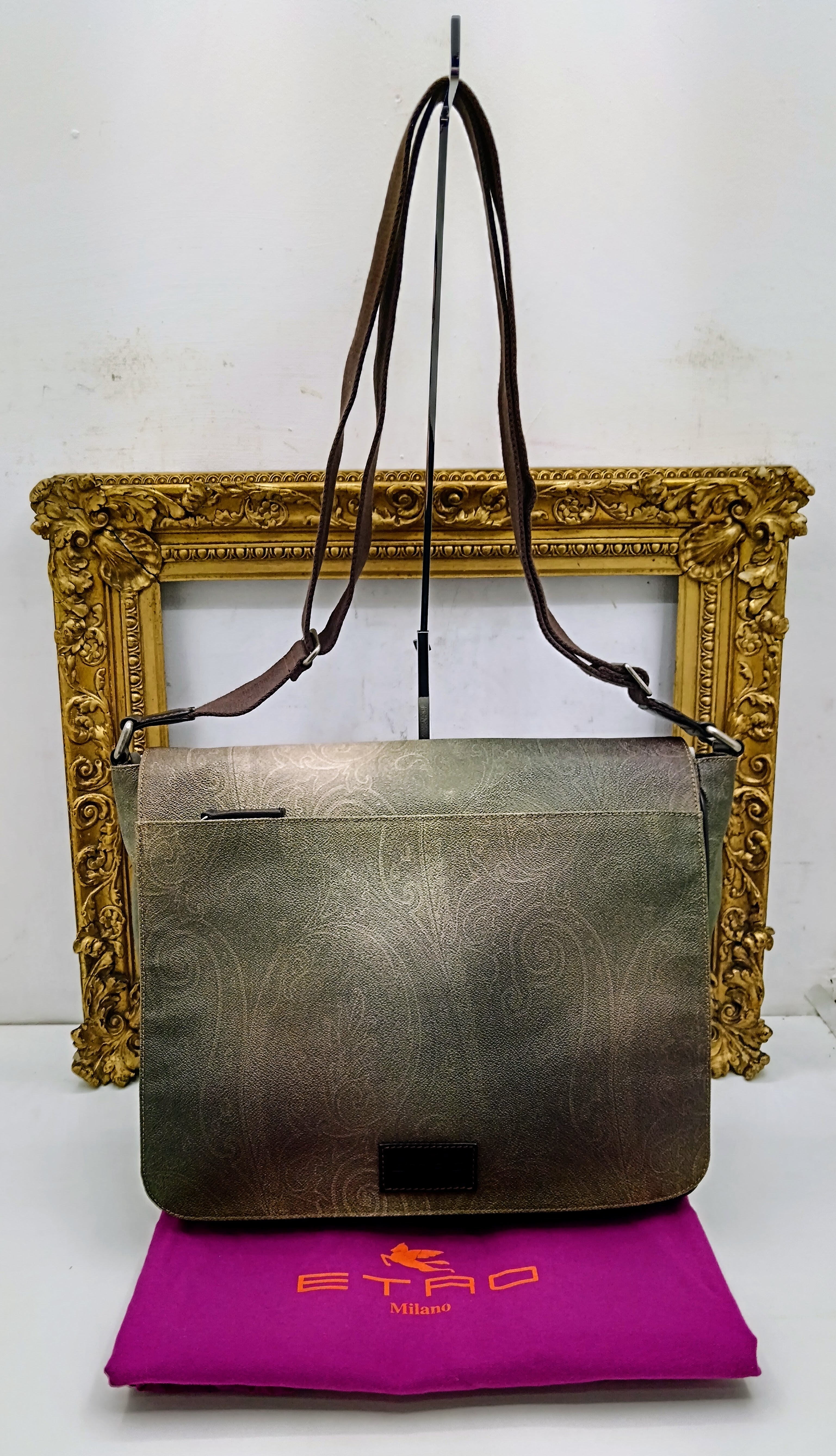 Etro - Cartella Messenger Postina a Tracolla in Paisley Jacquard Nuova