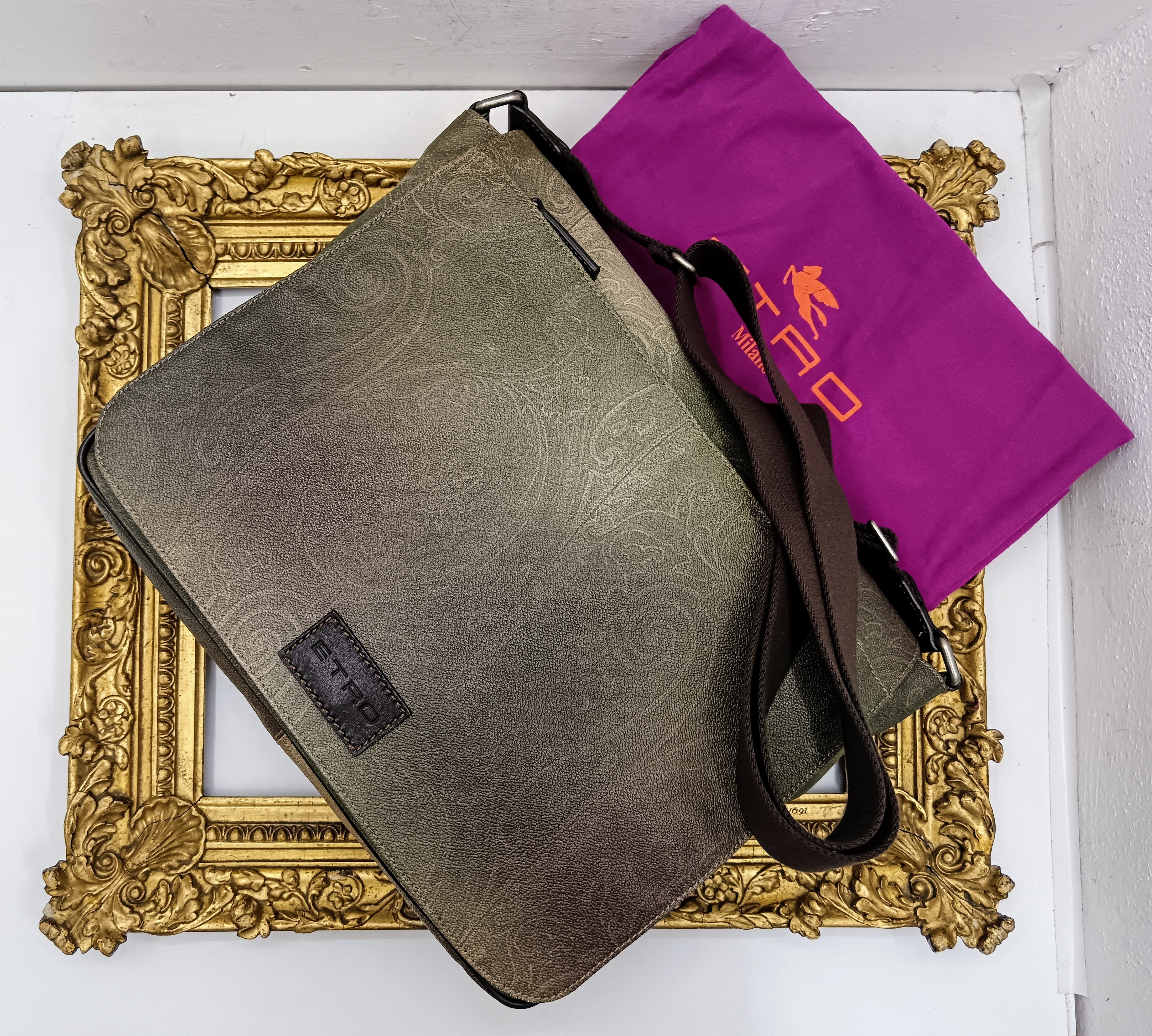 Etro - Cartella Messenger Postina a Tracolla in Paisley Jacquard Nuova