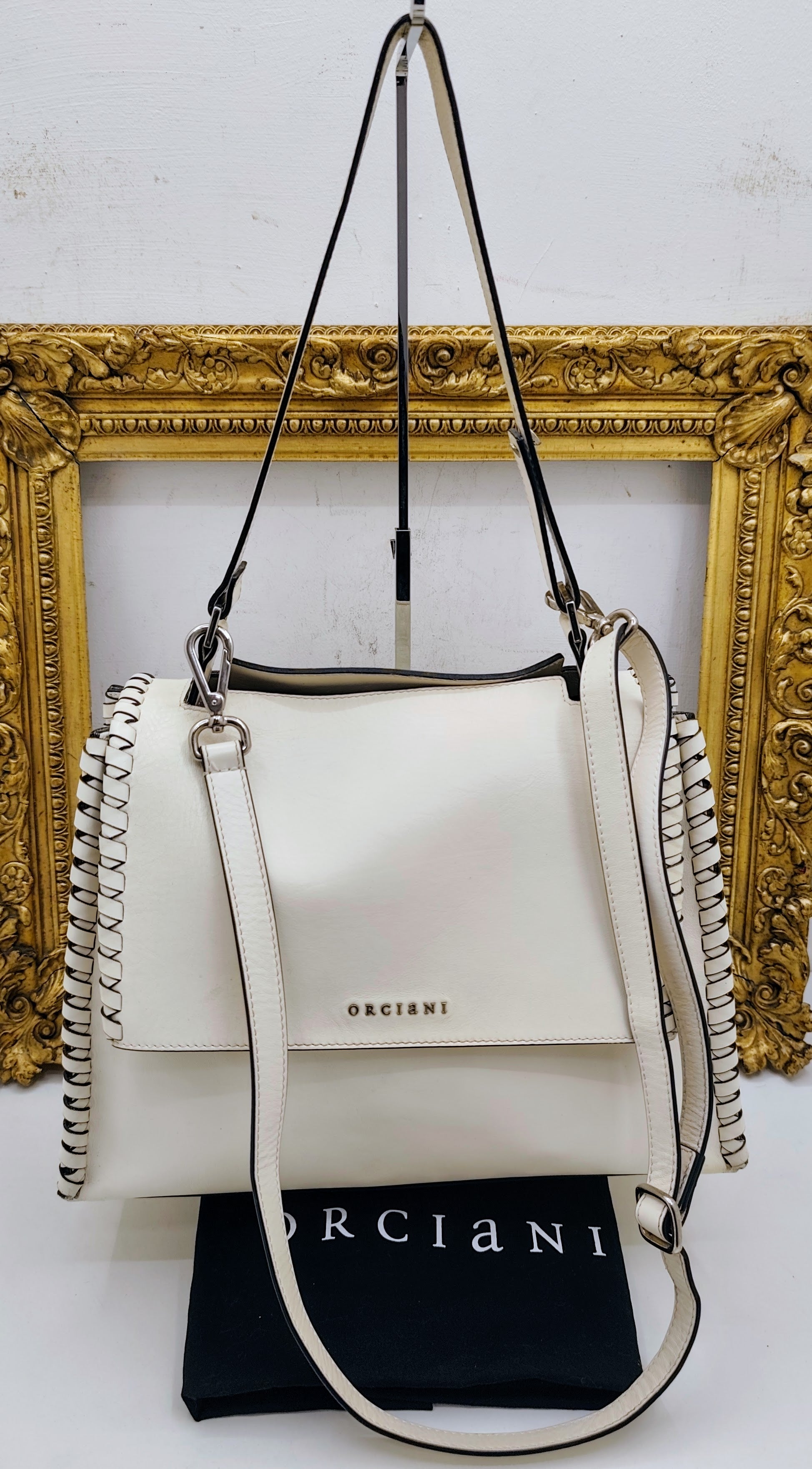 Orciani – Sveva Liberty Mesh Media Pelle Bianco Latte