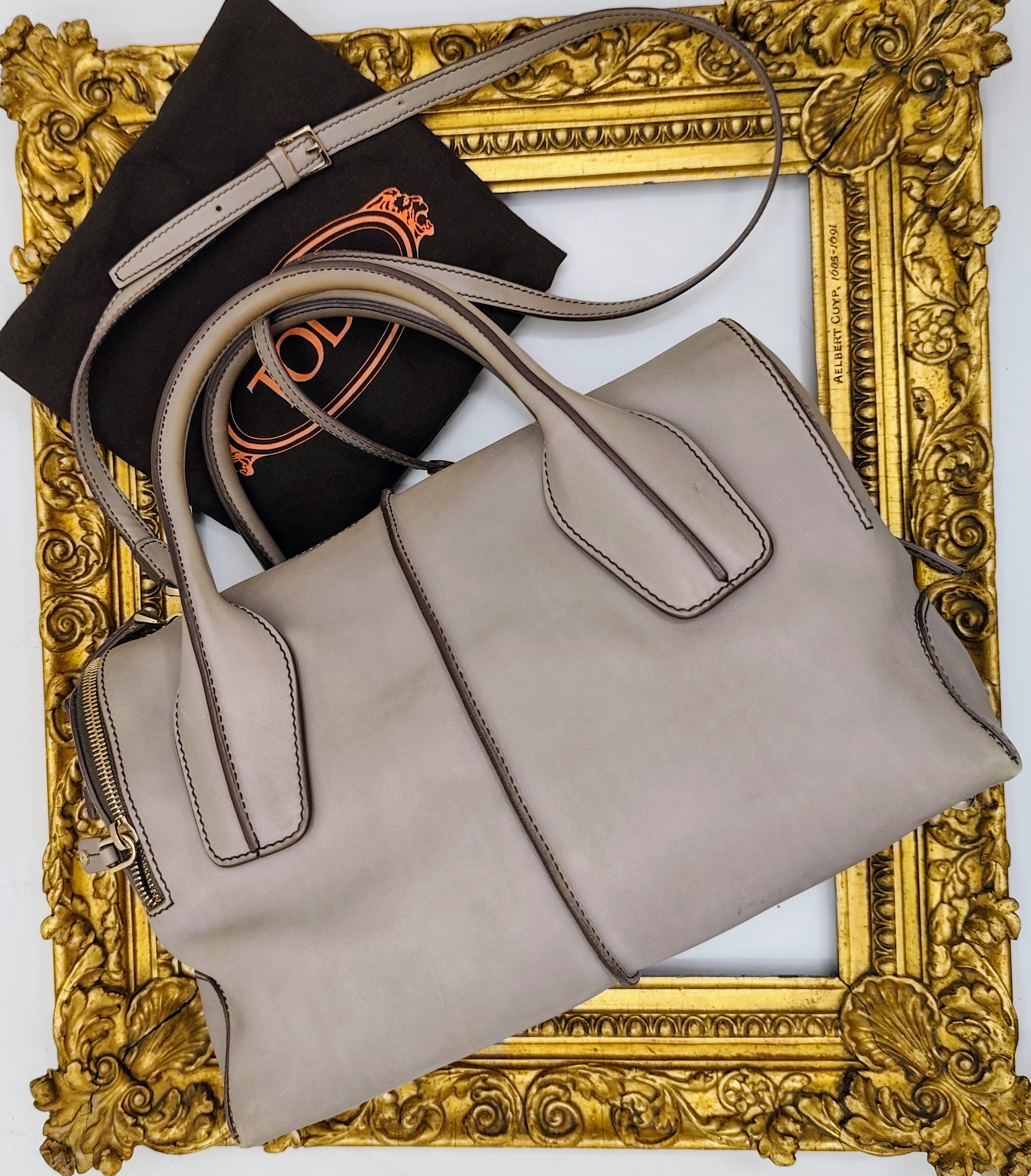 Tod's – Bauletto "D-Styling" pelle grigio perla con tracolla
