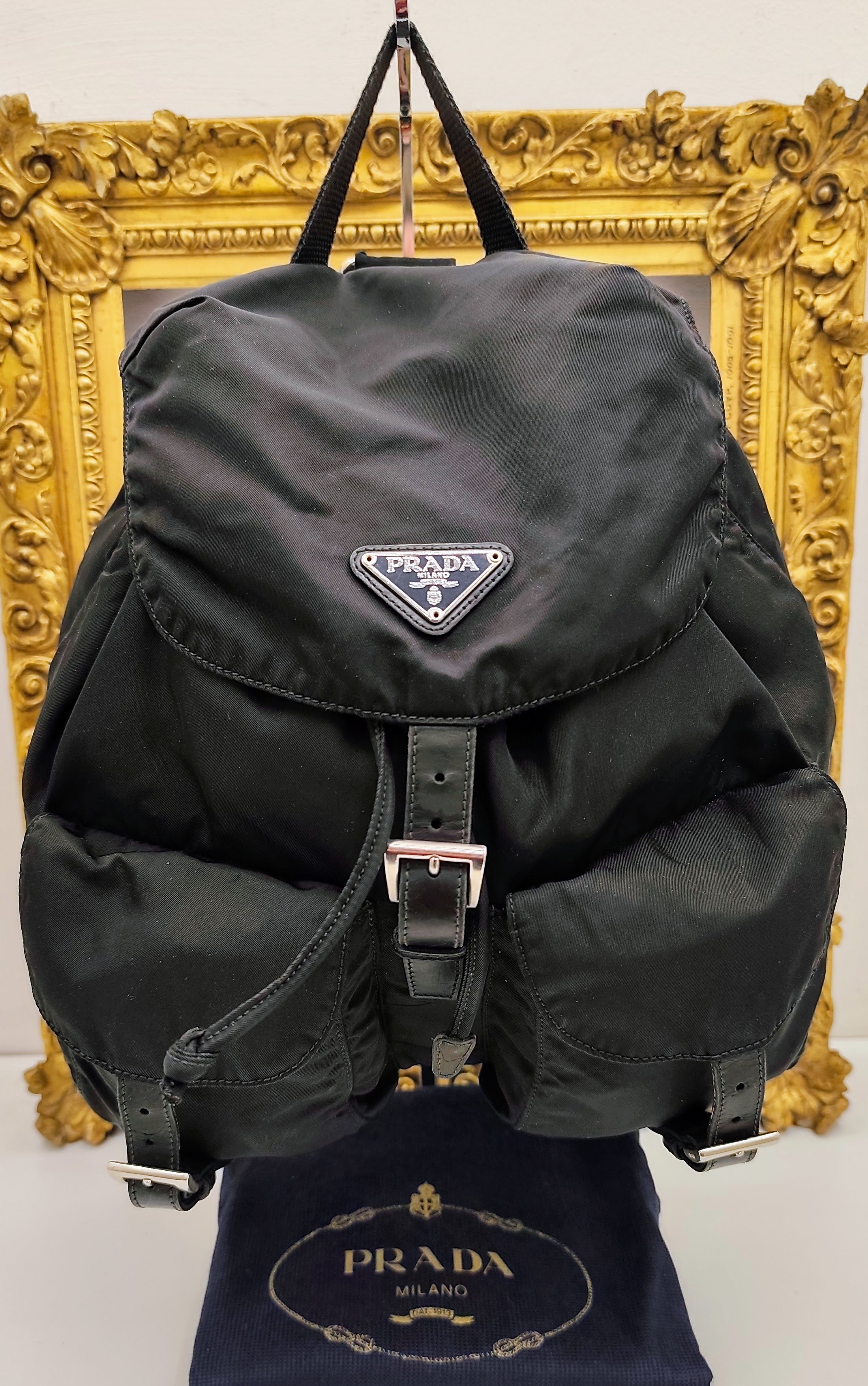 Prada – Zaino In Nylon Nero Vintage
