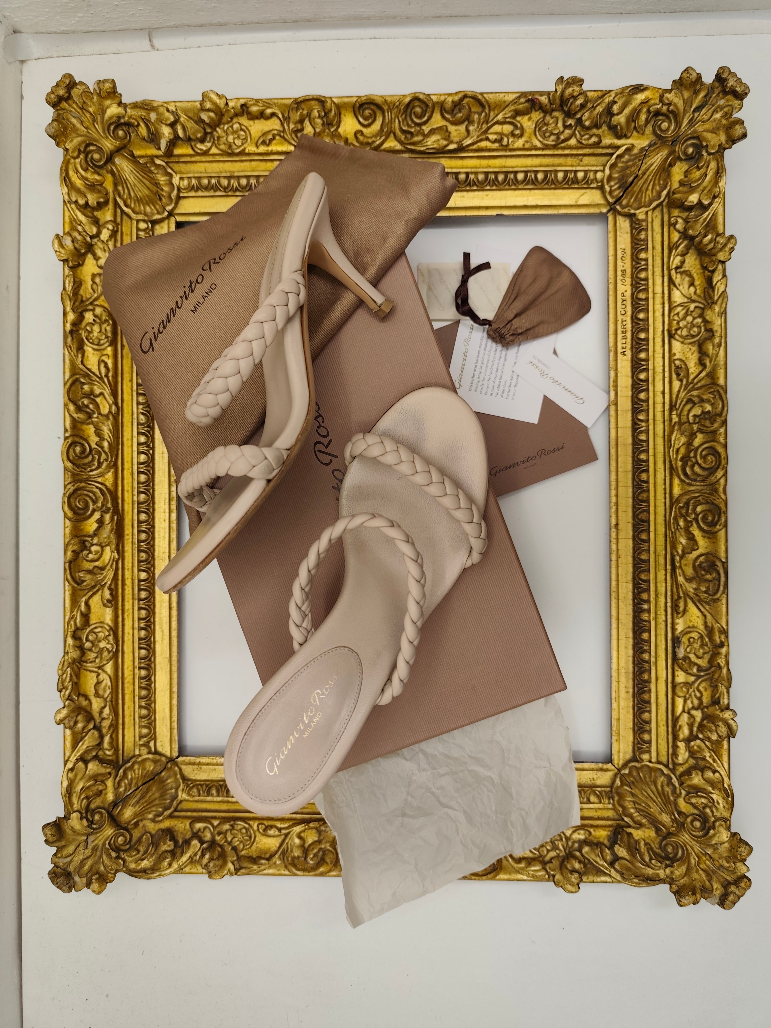 Gianvito Rossi – Sandali Marley 70 Pelle Nude Pari al Nuovo Full Set