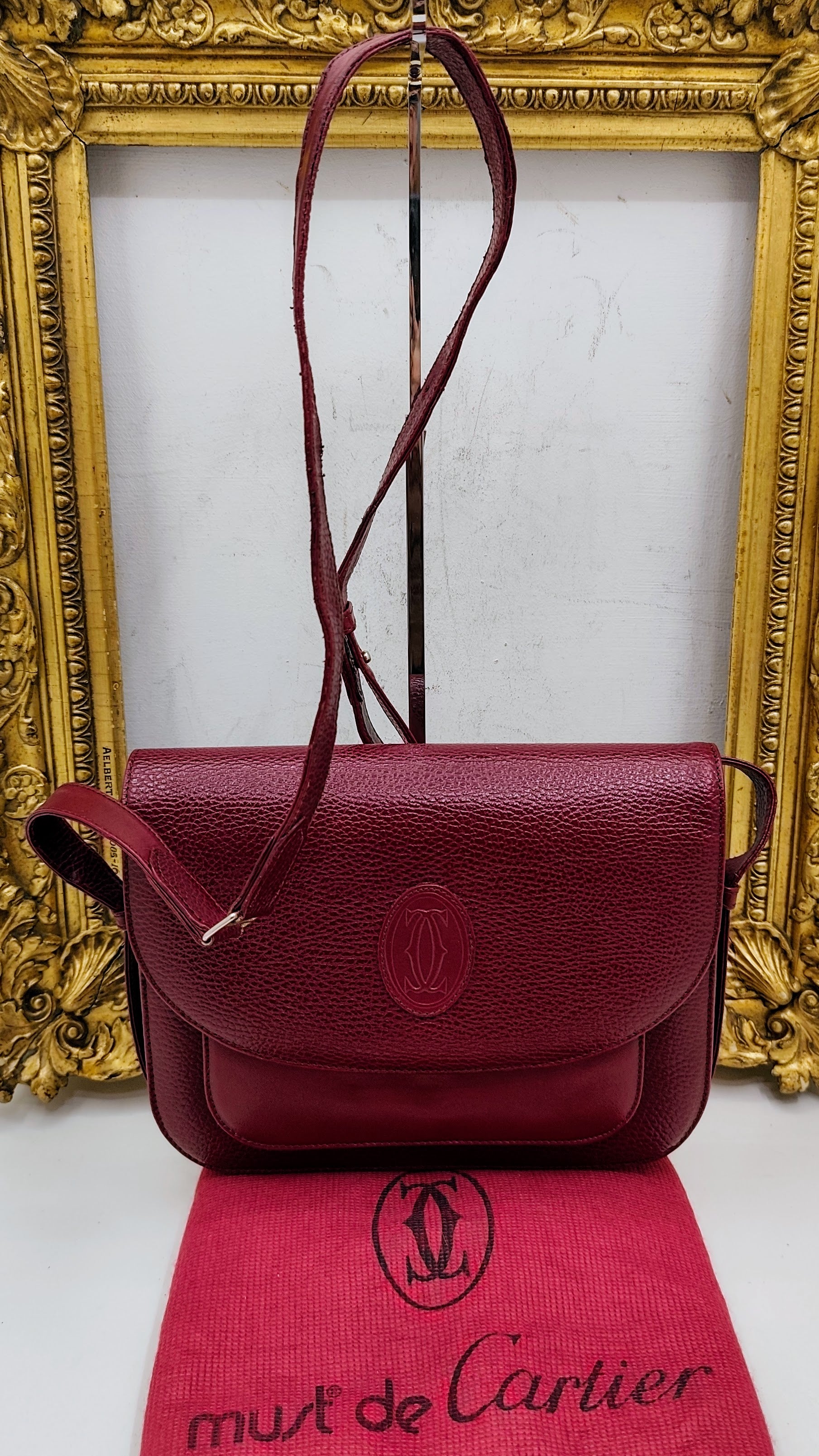 Cartier – Camera Bag 3 Soffietti Postina Tracolla Pelle Vintage