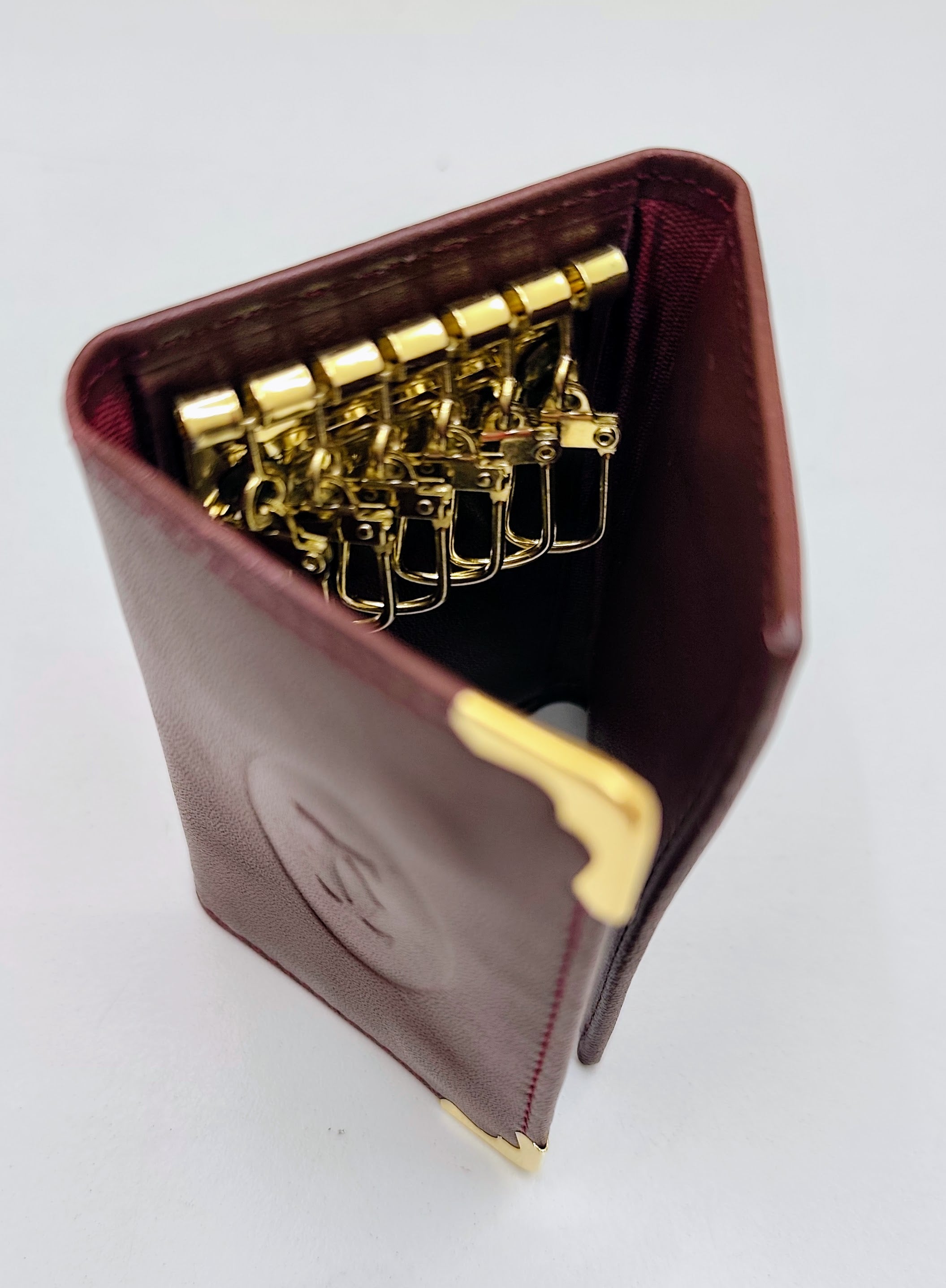 Cartier – Portachiavi 6 Ganci in Pelle Bordeaux Vintage