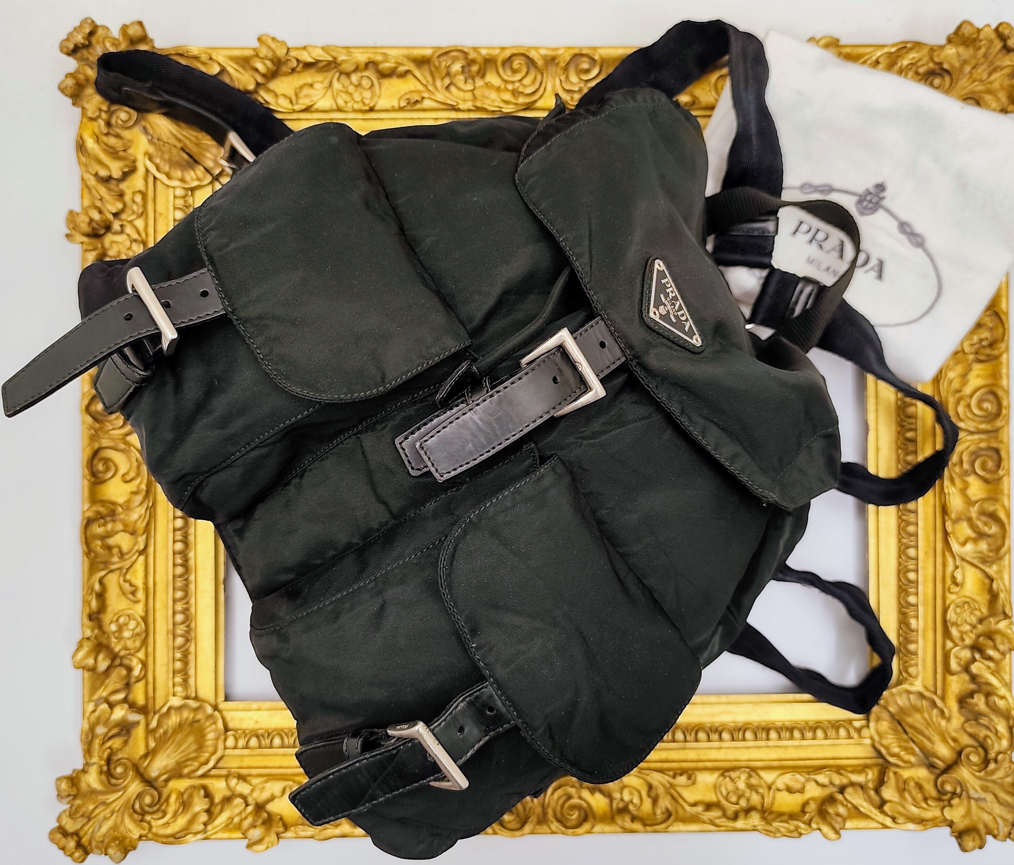 Prada – Zaino In Nylon Nero Vintage