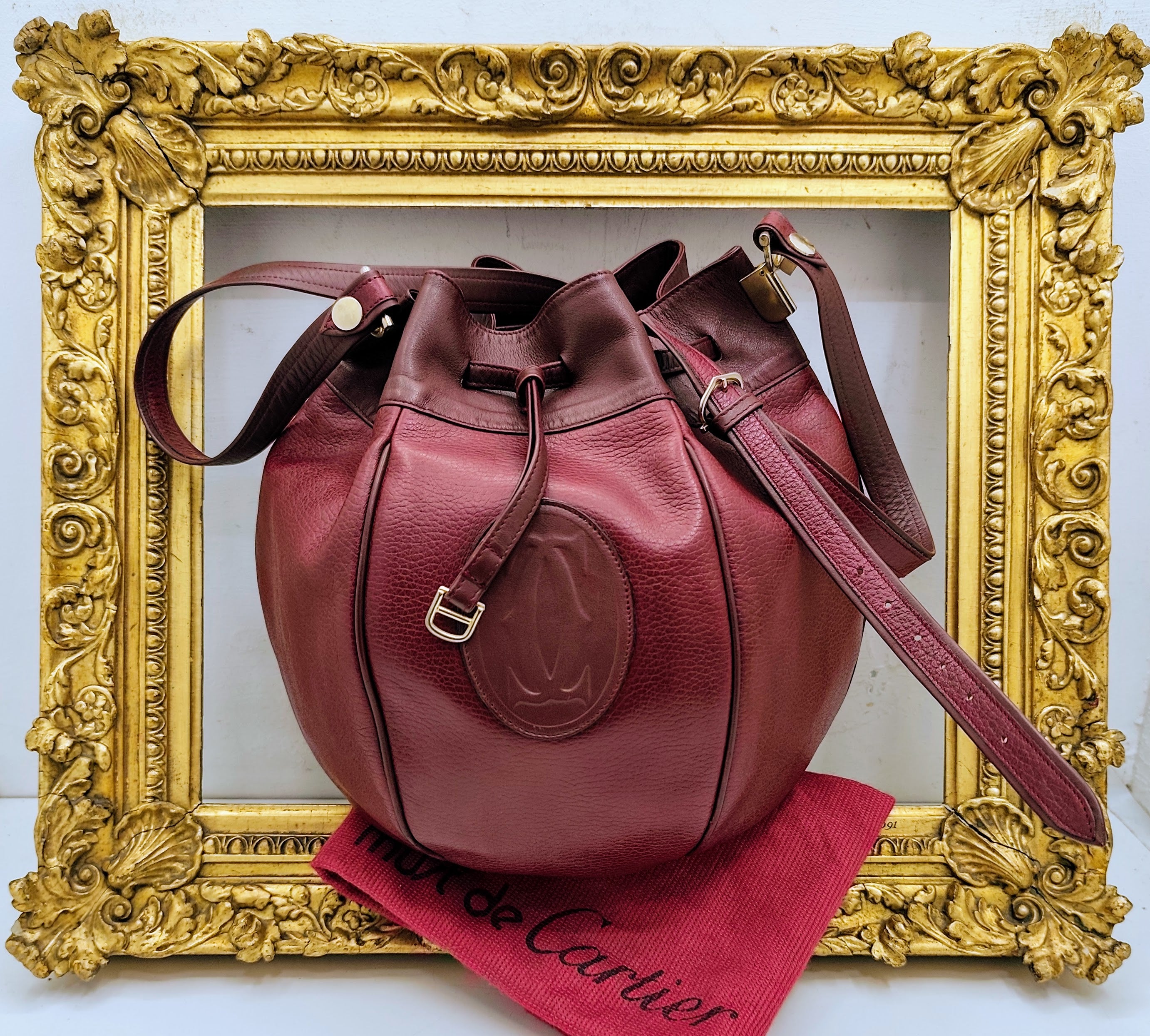 Cartier – Secchiello Bombato Pelle Doppia Bordeaux