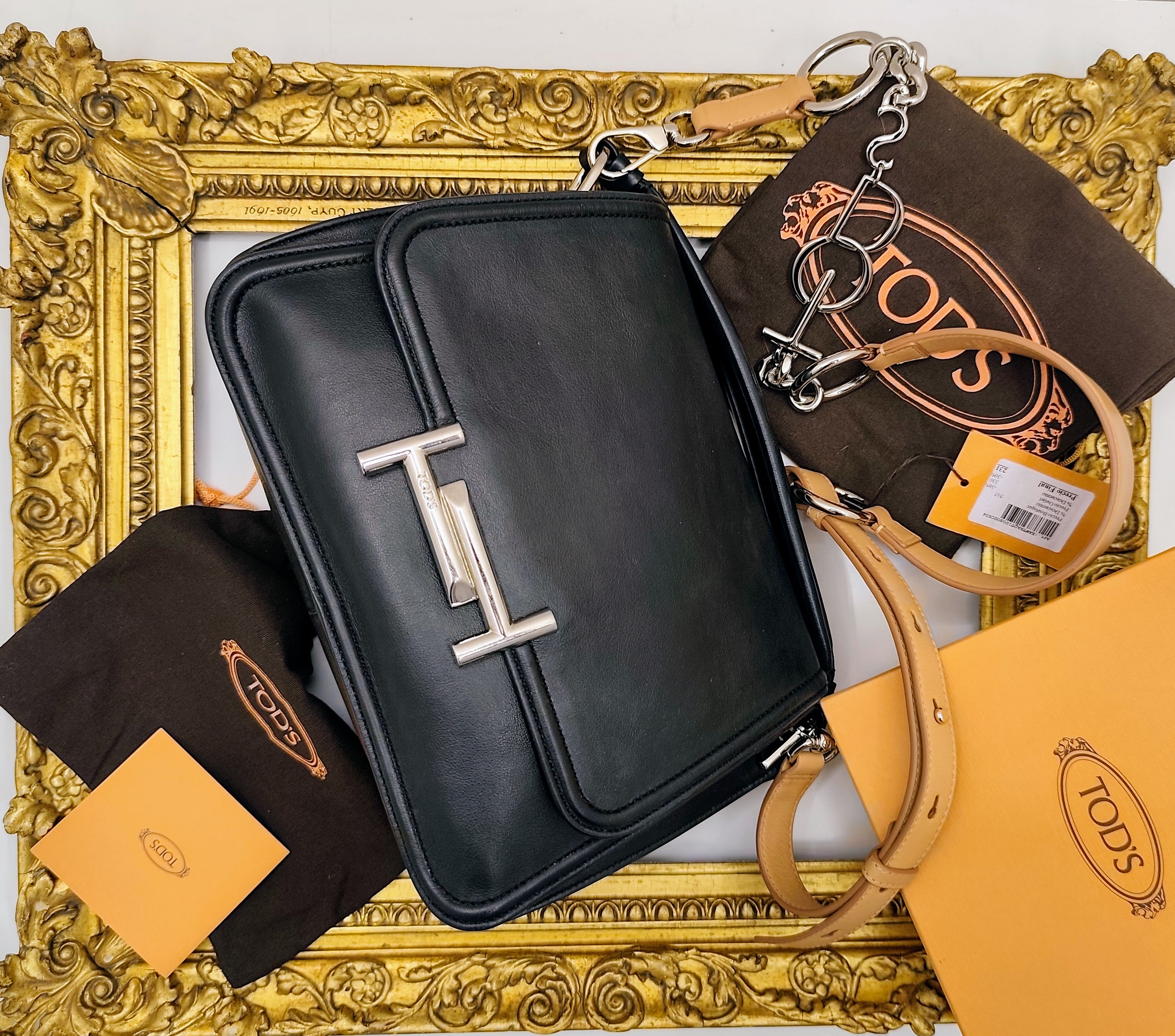 Tod’s – Borsa Tote "Double T" in Pelle Nera con tracolla
