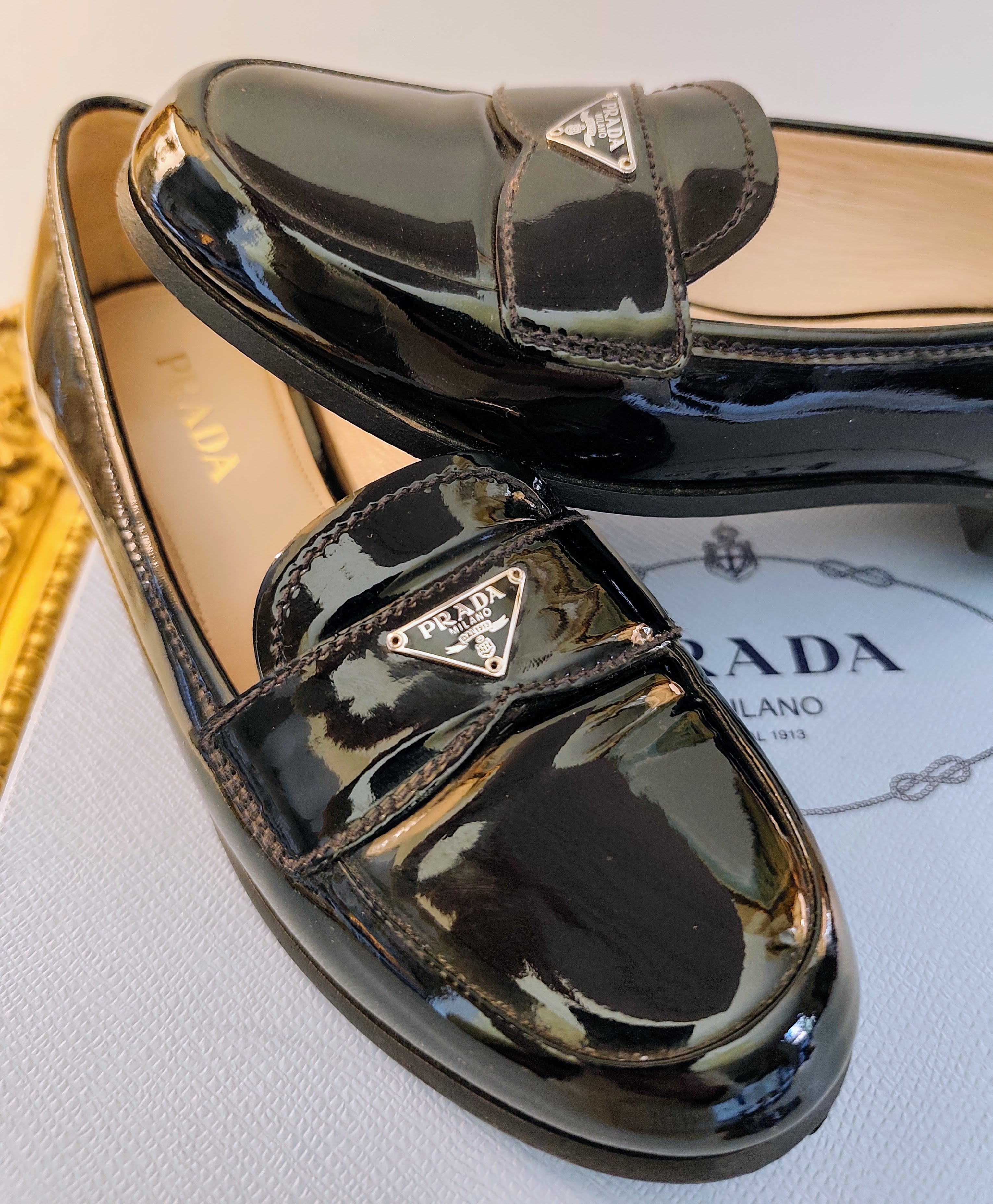 Prada - Mocassini Loafer in Vernice Nera Full Set