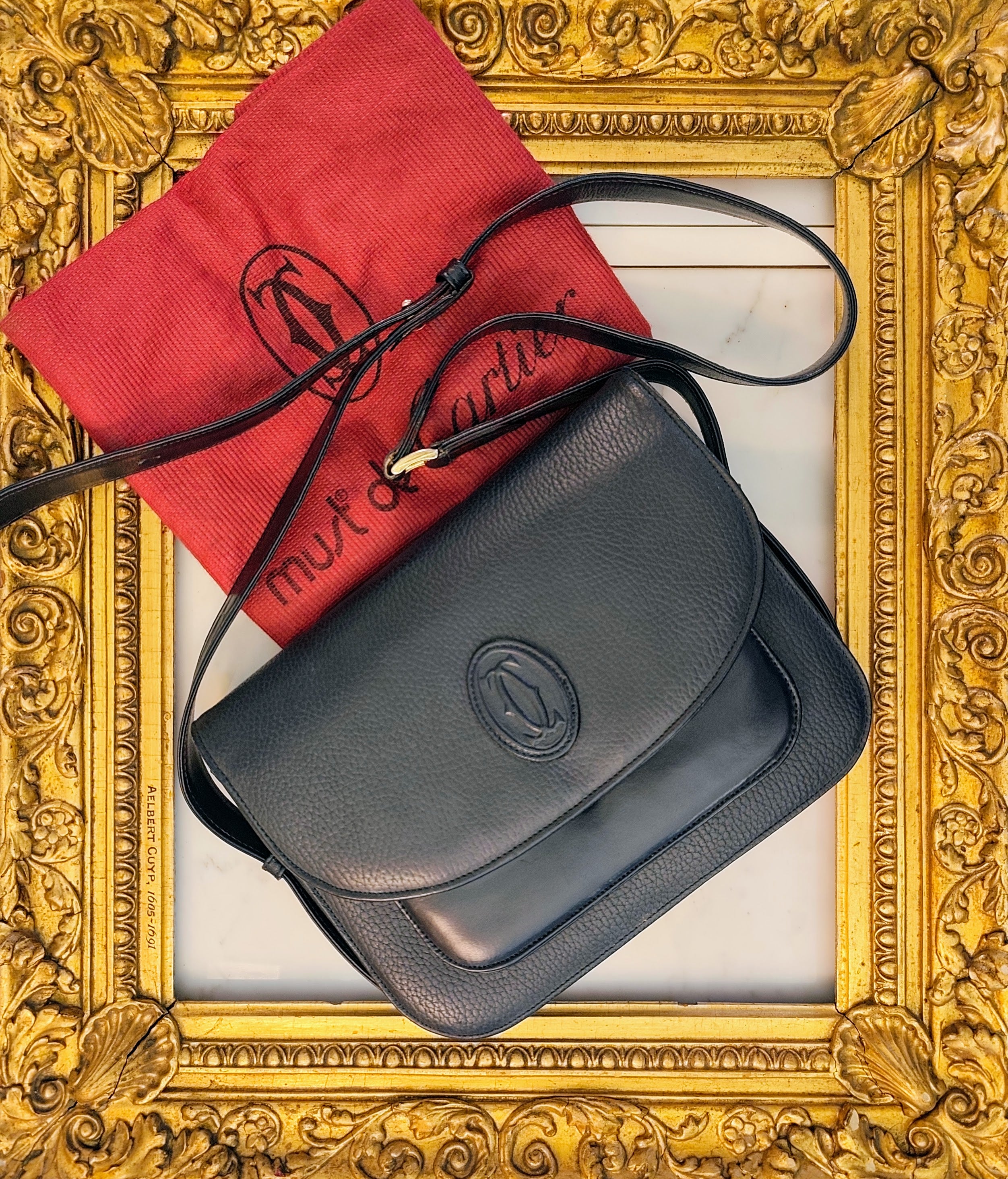 Cartier - Camera Bag a 3 Soffietti Postina a tracolla Vintage in Pelle Blu