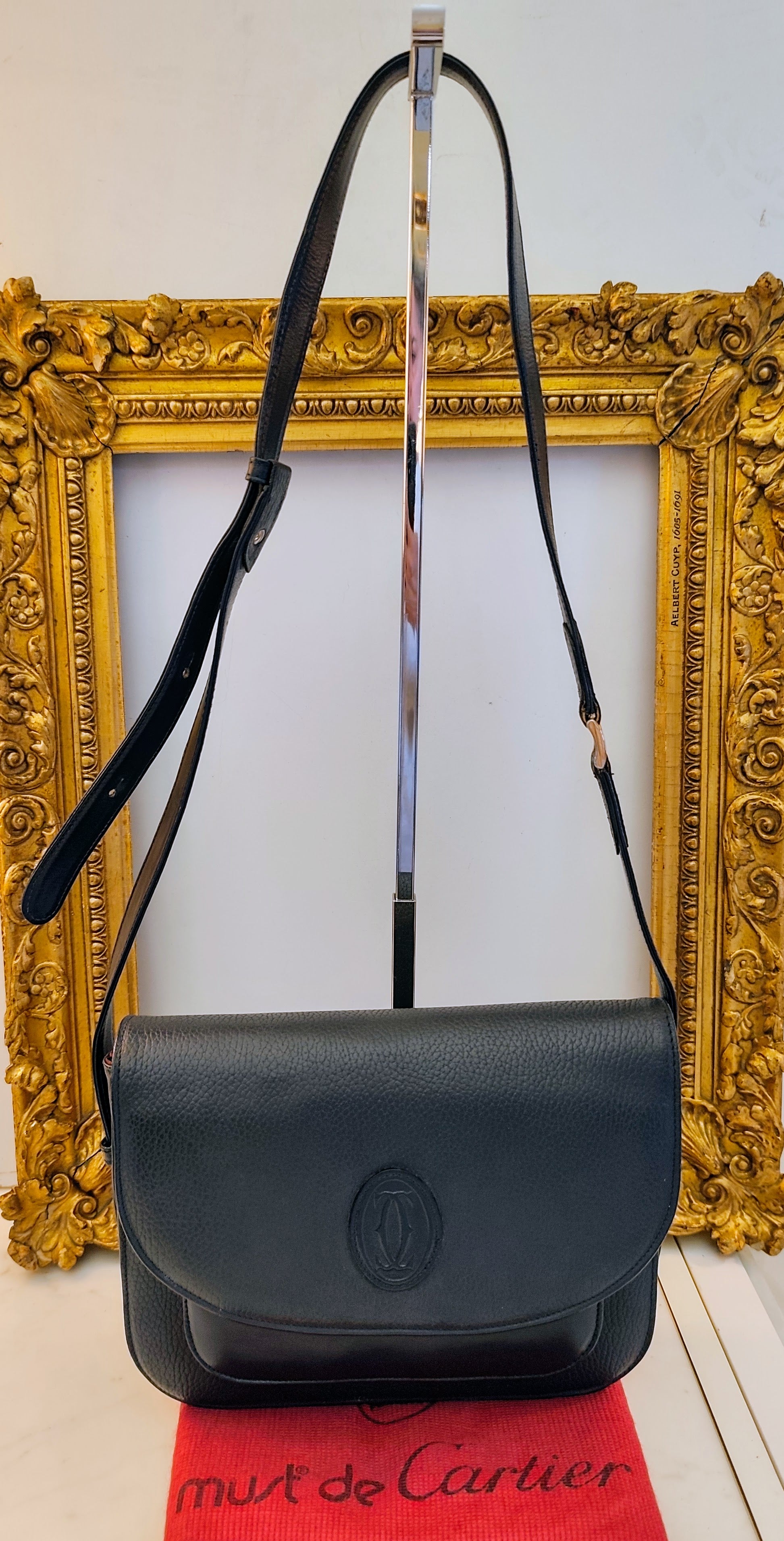 Cartier - Camera Bag a 3 Soffietti Postina a tracolla Vintage in Pelle Blu