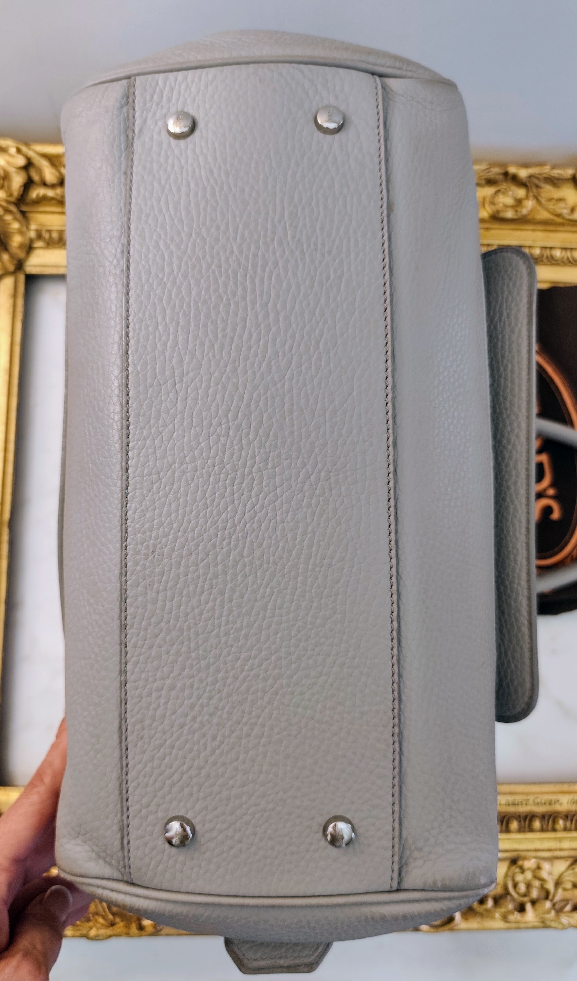 Tod’s – Borsa “Double T” Pelle Azzurro Polvere