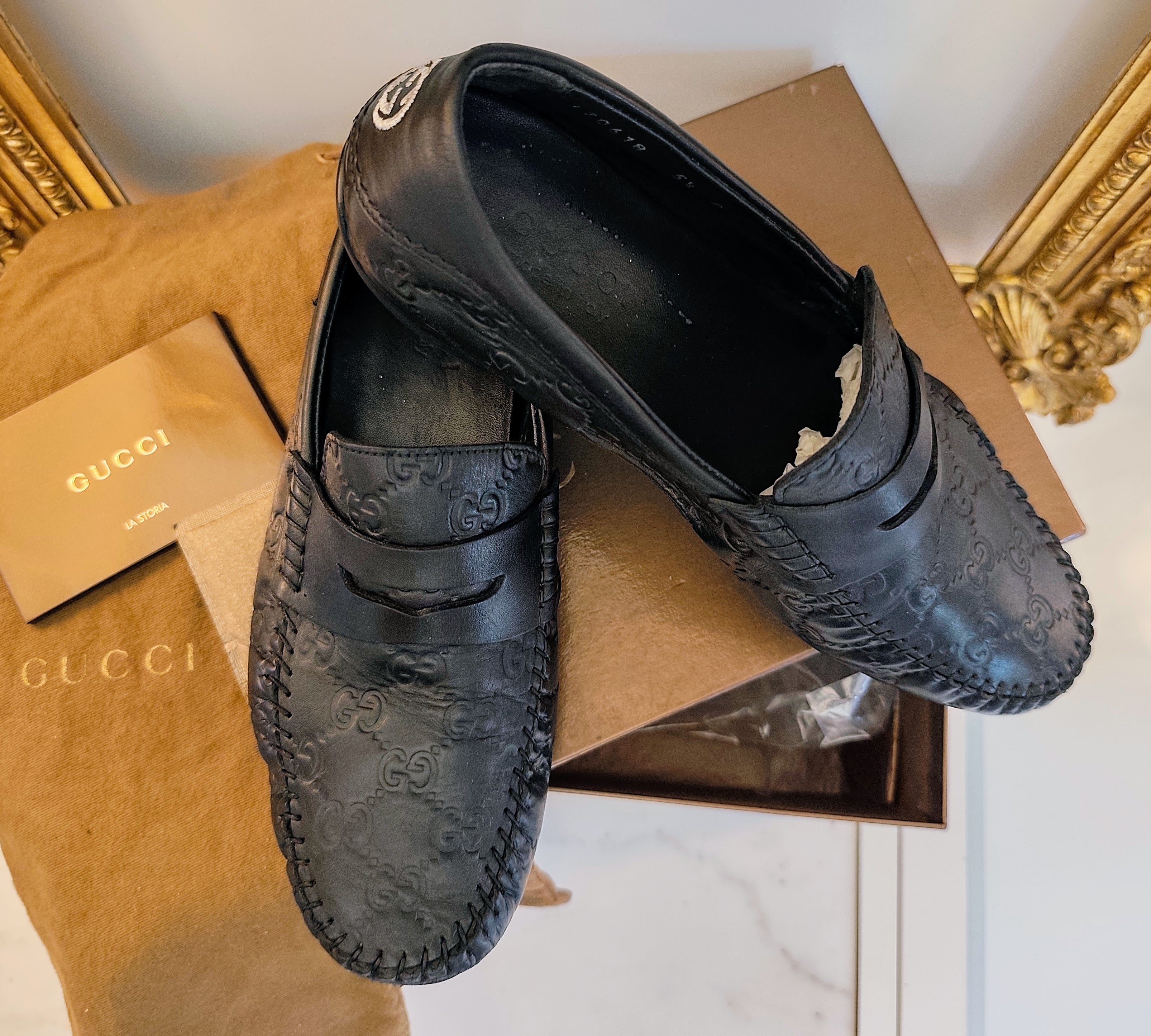 Gucci – Mocassini Unisex in Pelle Guccissima Nera