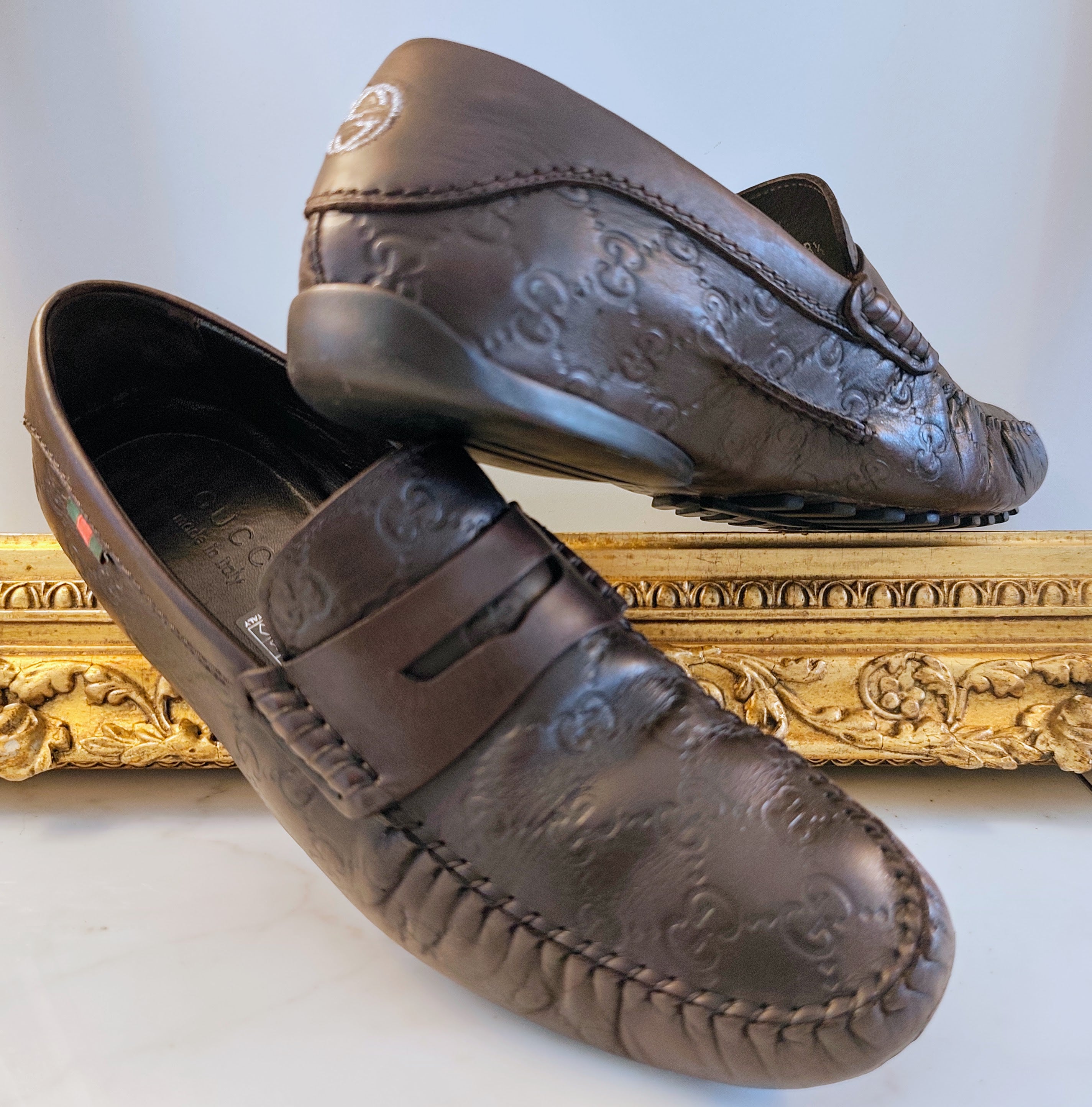 Gucci – Mocassini Uomo in Pelle Guccissima Marrone