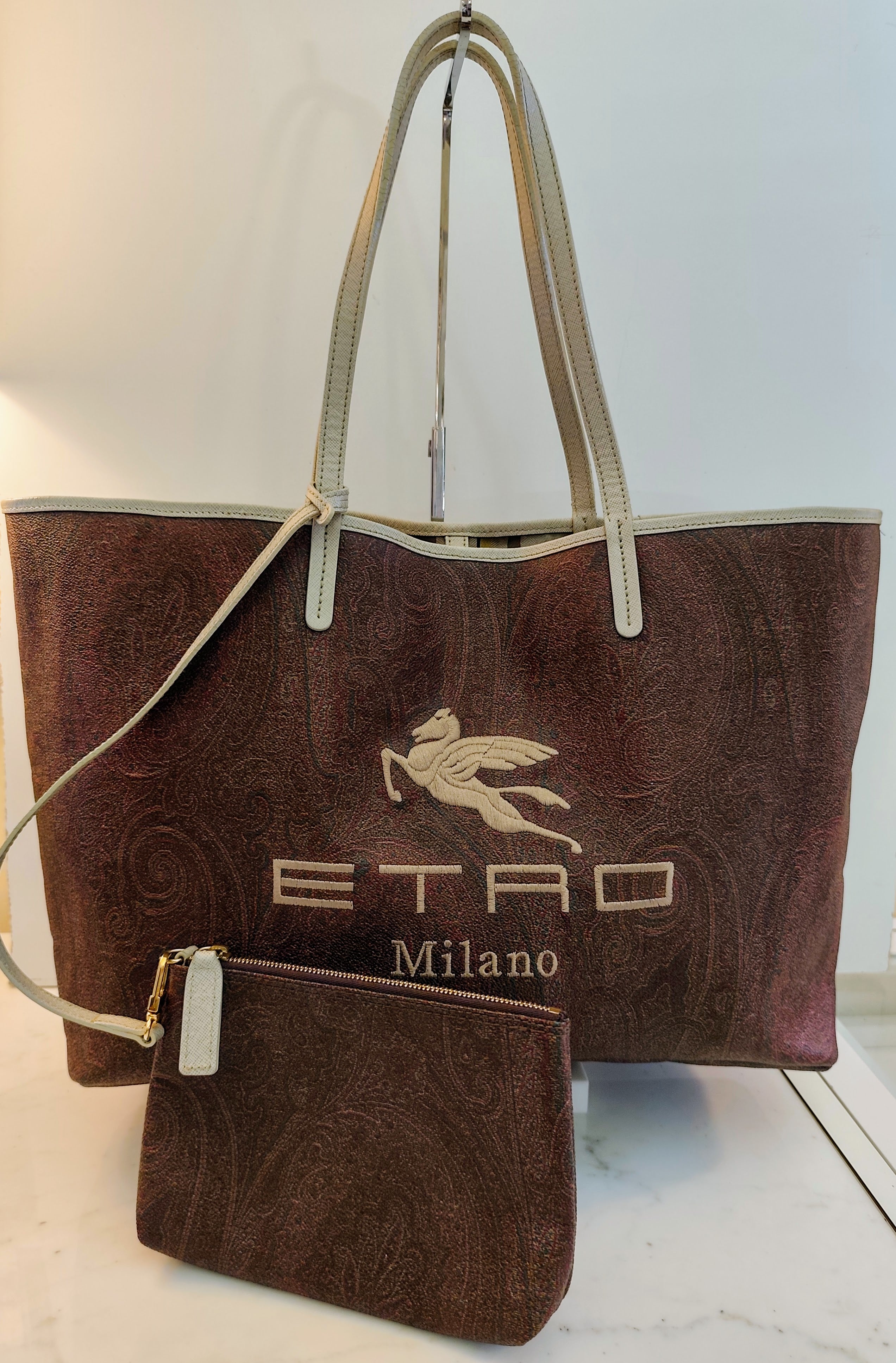 Etro – Borsa Shopper Tote Pegaso Paisley Jacquard Multicolor