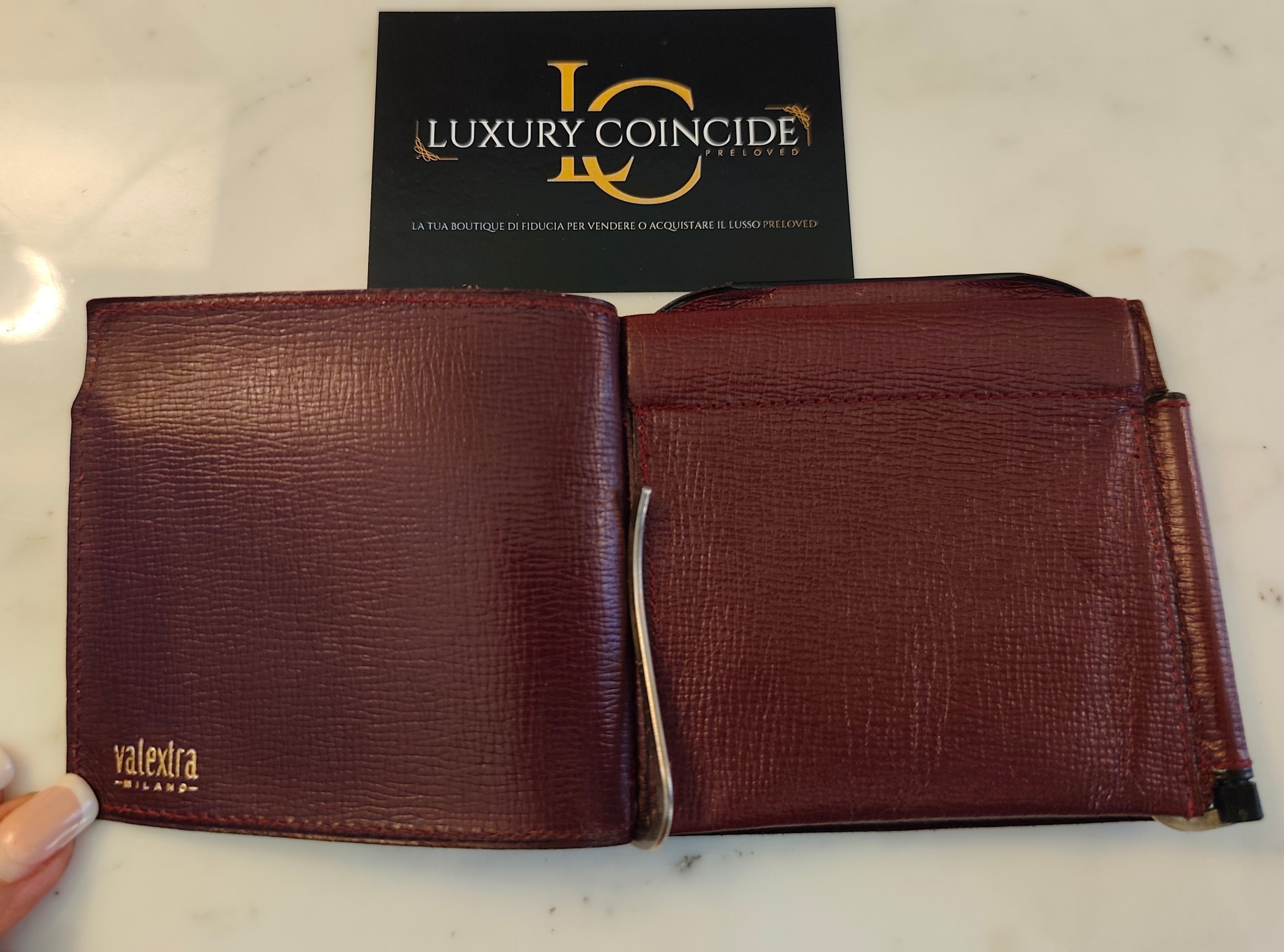 Valextra – Fermasoldi Trifold “Grip Spring” Doppio